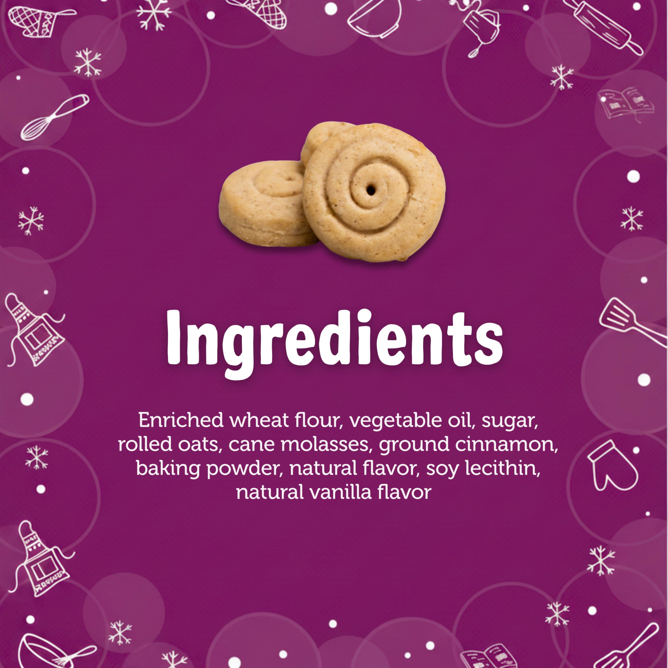 Three Dog Bakery CinnaMutt Roll Crunch, 5 oz Festive Dog Bones, Holiday & Christmas Dog Training Treats, Puppy Training Rewards
