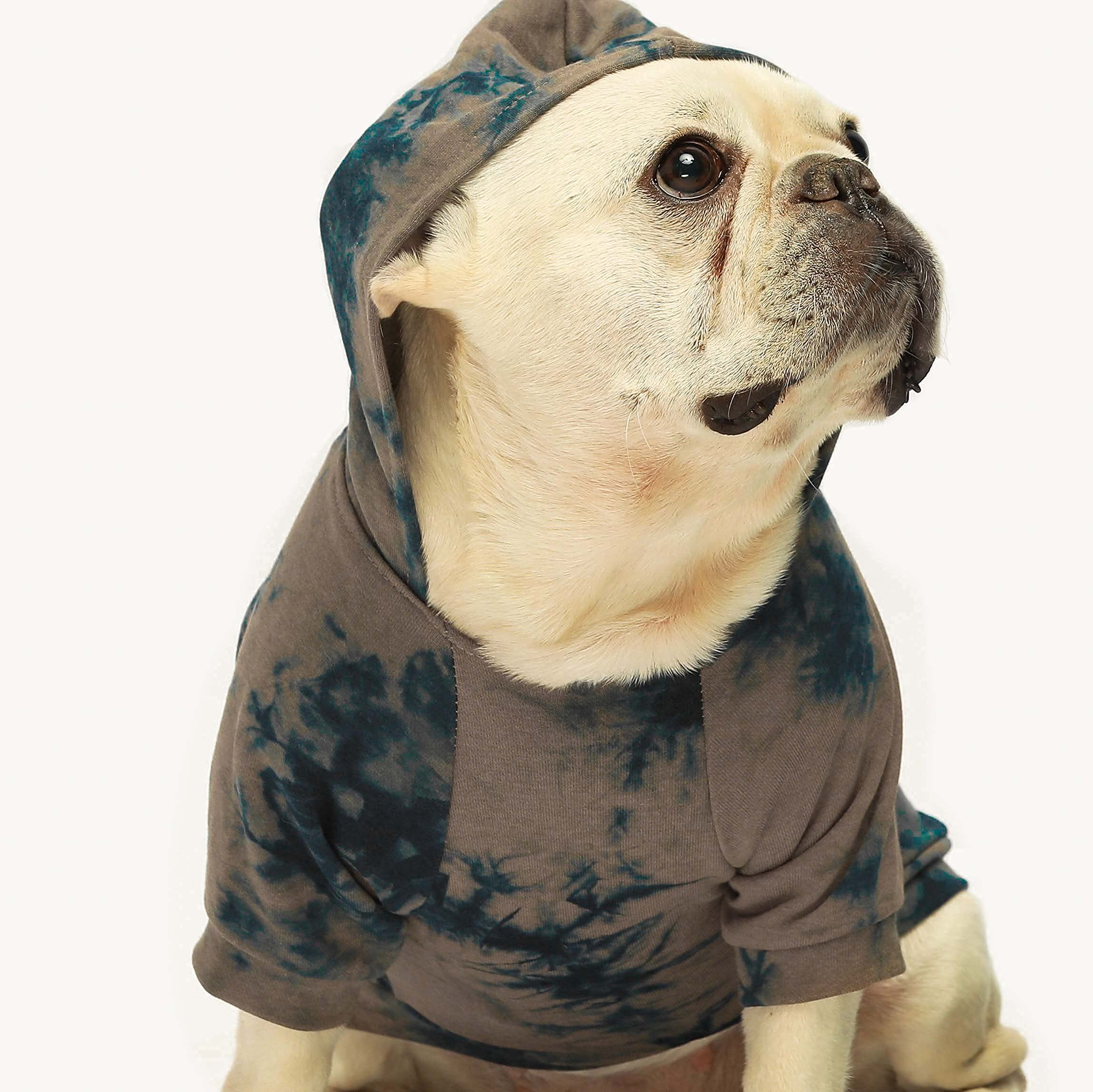 Fitwarm Tie Dye Dog Hoodie Puppy Sweatshirt Pocket Doggie Winter Clothes Sweatshirt Pet Hooded Coat Cat Jackets Apparel X-Small