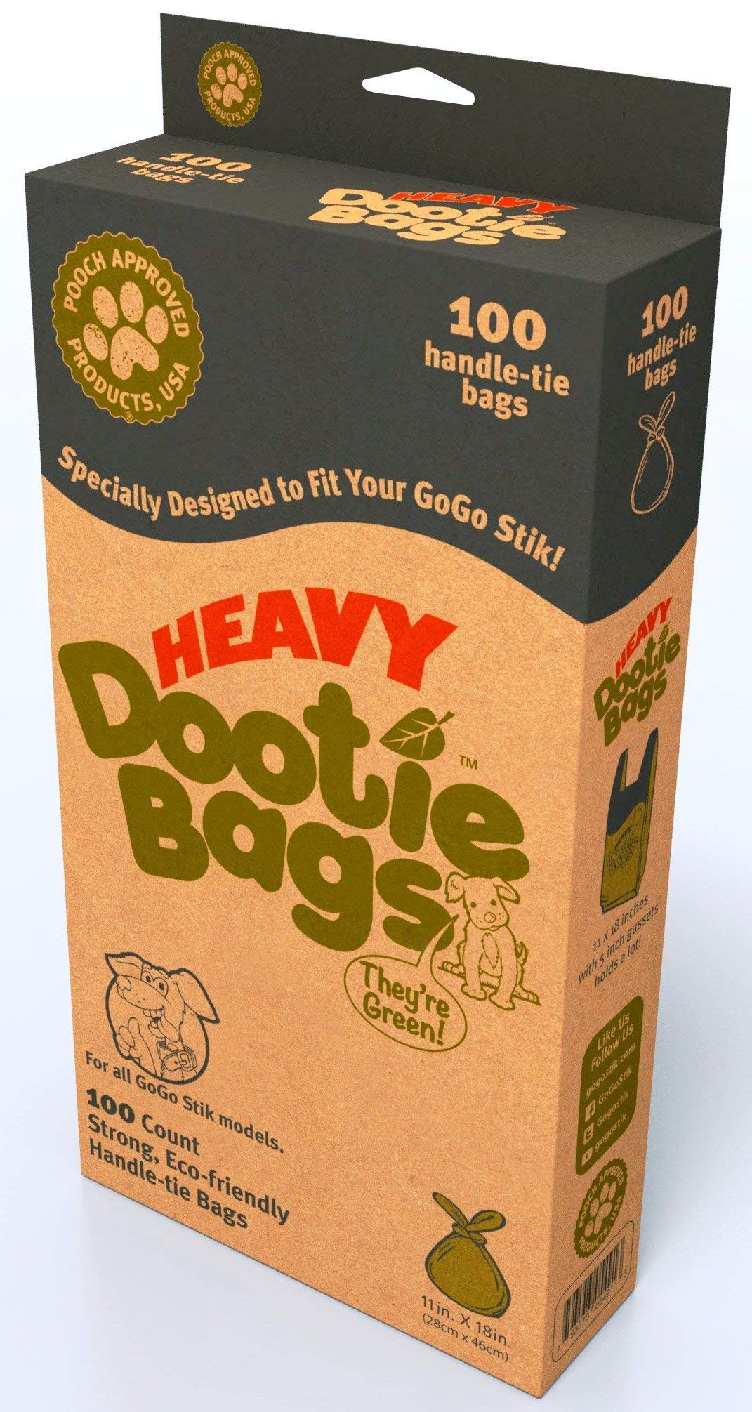 Heavy Dootie Bags With Ez Tie Handles. Clean And Convenient For Pet Dog Poop, Cat Litter. Multi-Use. Great For Swivel Bin And Gogo Stik Scoopers. Made With Cornstarch. Strong, Leakproof And Very Large