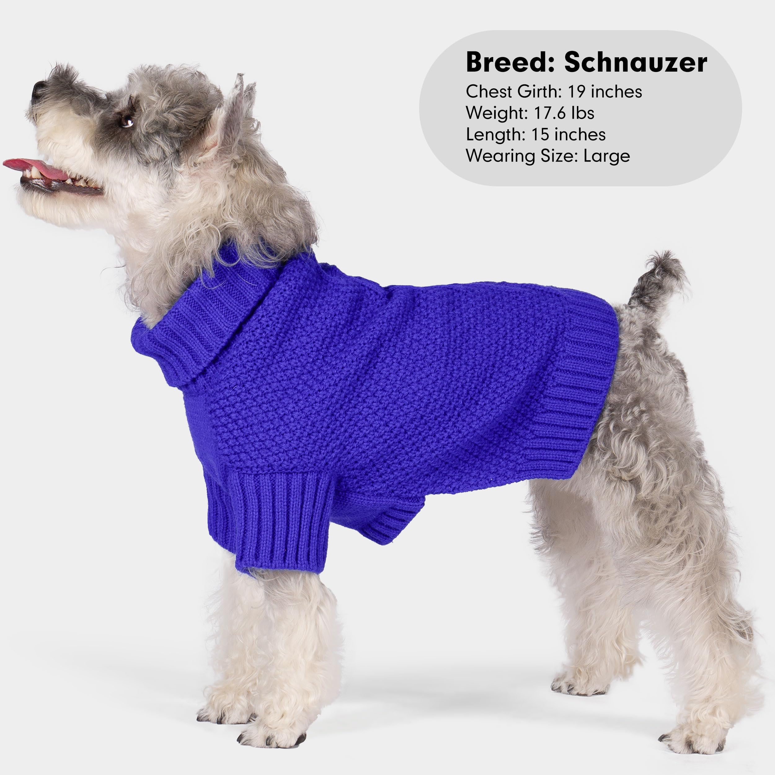 cyeollo Dog Sweater Pullover Turtleneck for Large Dogs, Classic Knitwear Fall Winter Cold Weather Dog Clothes Warm Pet Apparel S