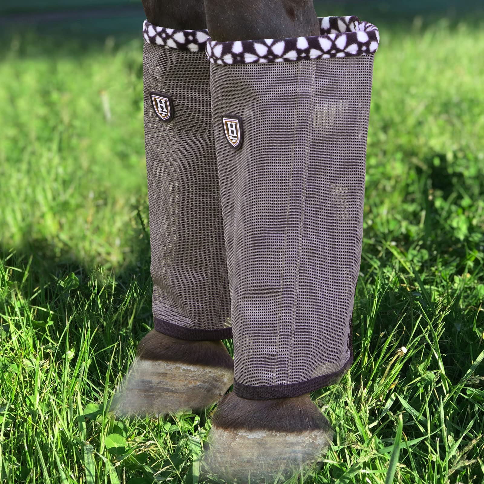 Caremaster Fine Mesh Fly Boots Loose Fitting & Non-Slip Horse Fly Leggings Fleece Air Flow (Set Of 4) Vintage Grey Yearling