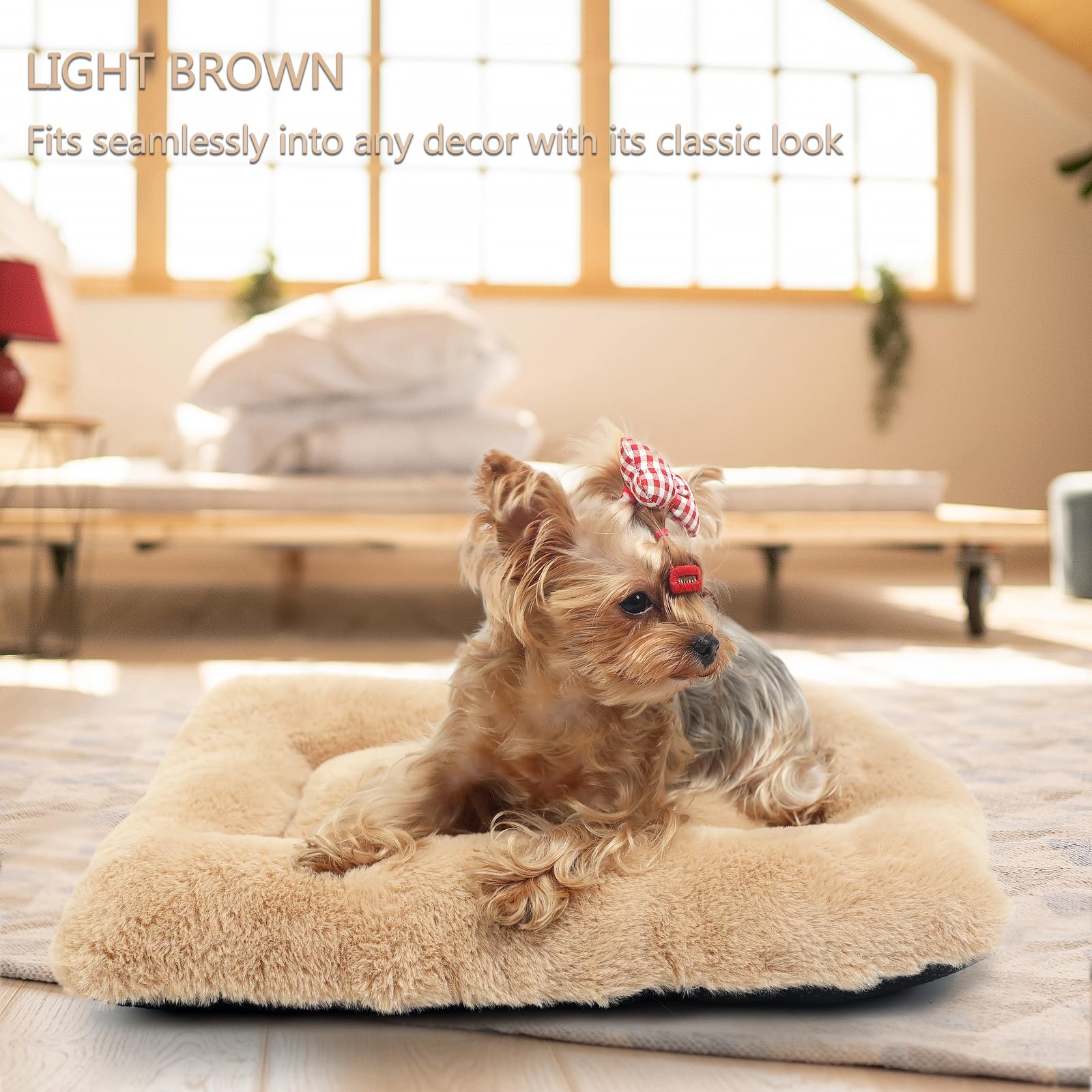 Dog Crate Bed 18 Inch Washable Dog Beds For Xx-Small Dogs Deluxe Thick Soft Fluffy Comfy Kennel Pad Anti-Slip Indoor Pet Sleepin