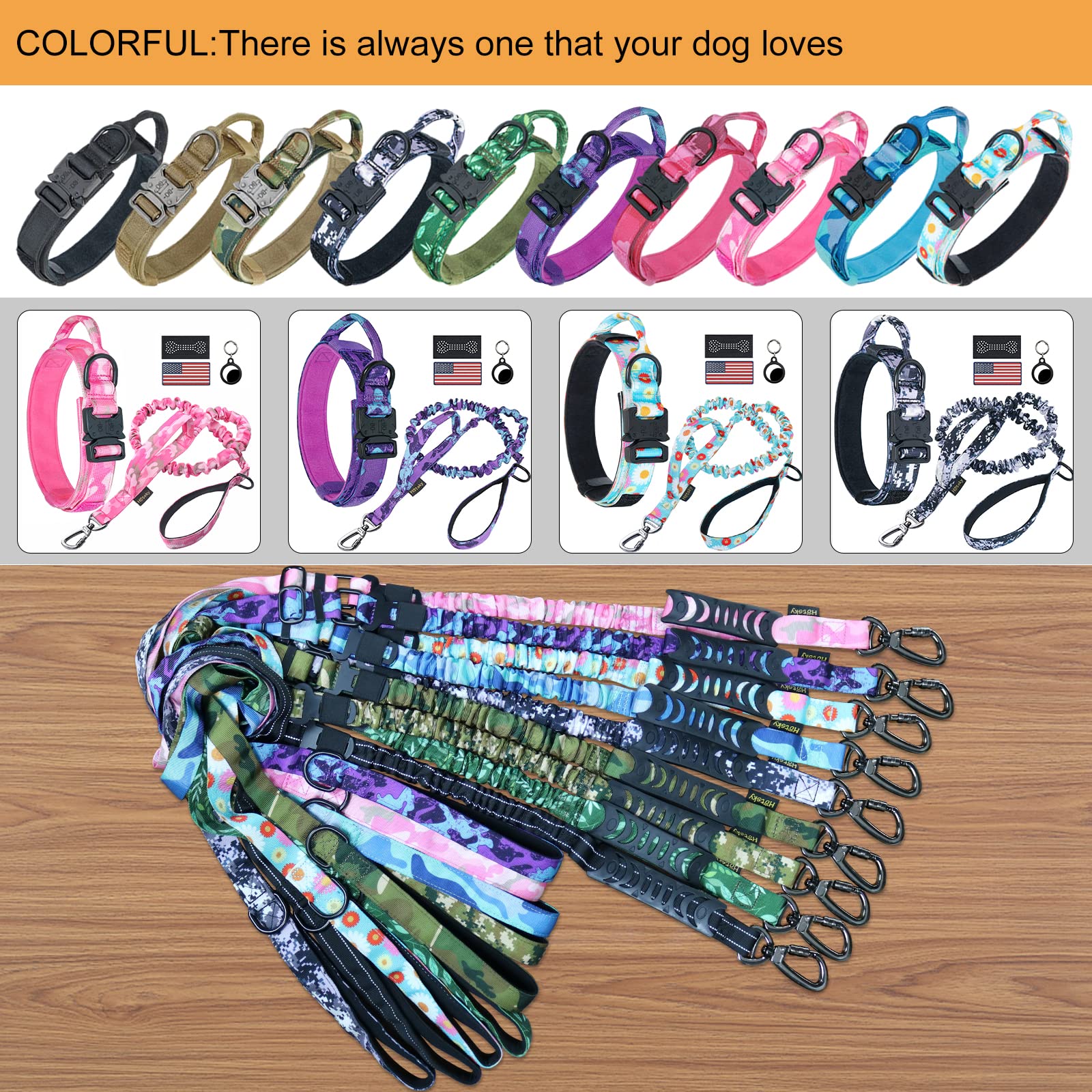 Tactical Dog Collar, Military Dog Collar For Medium Dogs, Adjustable Nylon Collar With Handle, Heavy Duty Metal Buckle K9 Collar