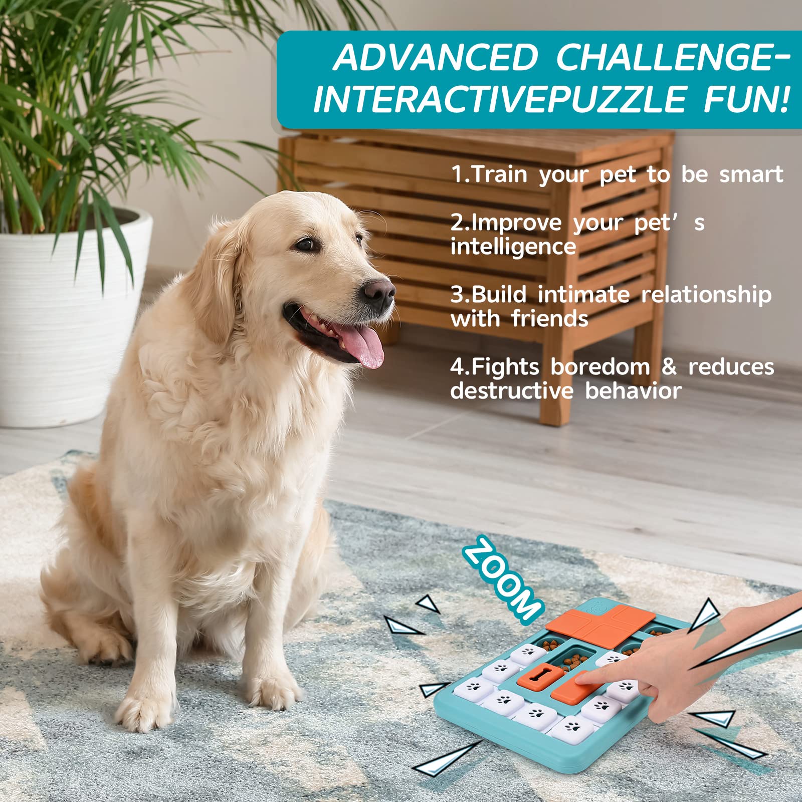 FOXMM Dog Puzzle Toys for Large Medium Small Dogs,Interactive Dog Toys for IQ Training & Mental Stimulating,Dog Enrichment Toys