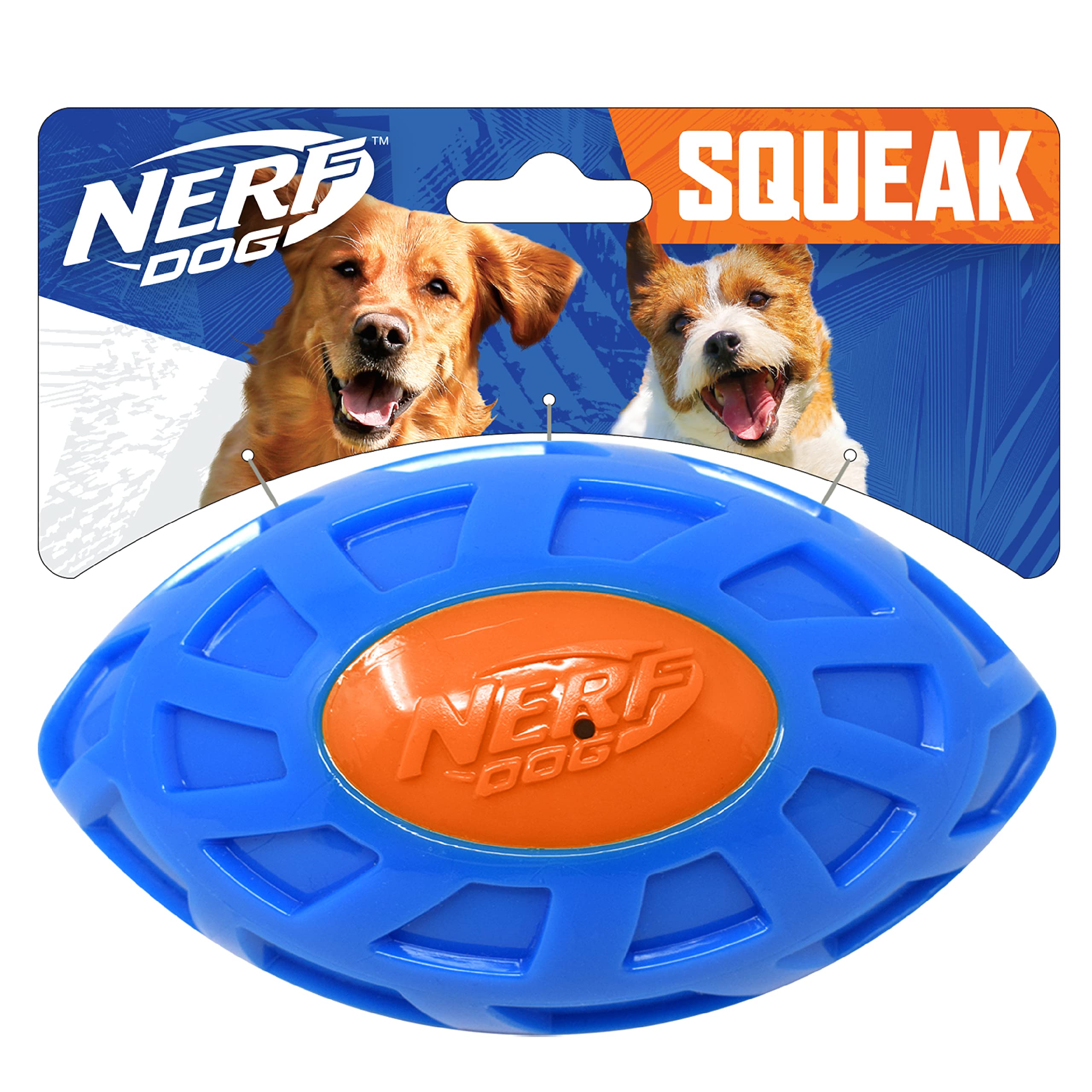 6in TPR EXO Squeak Football - Blue/Orange