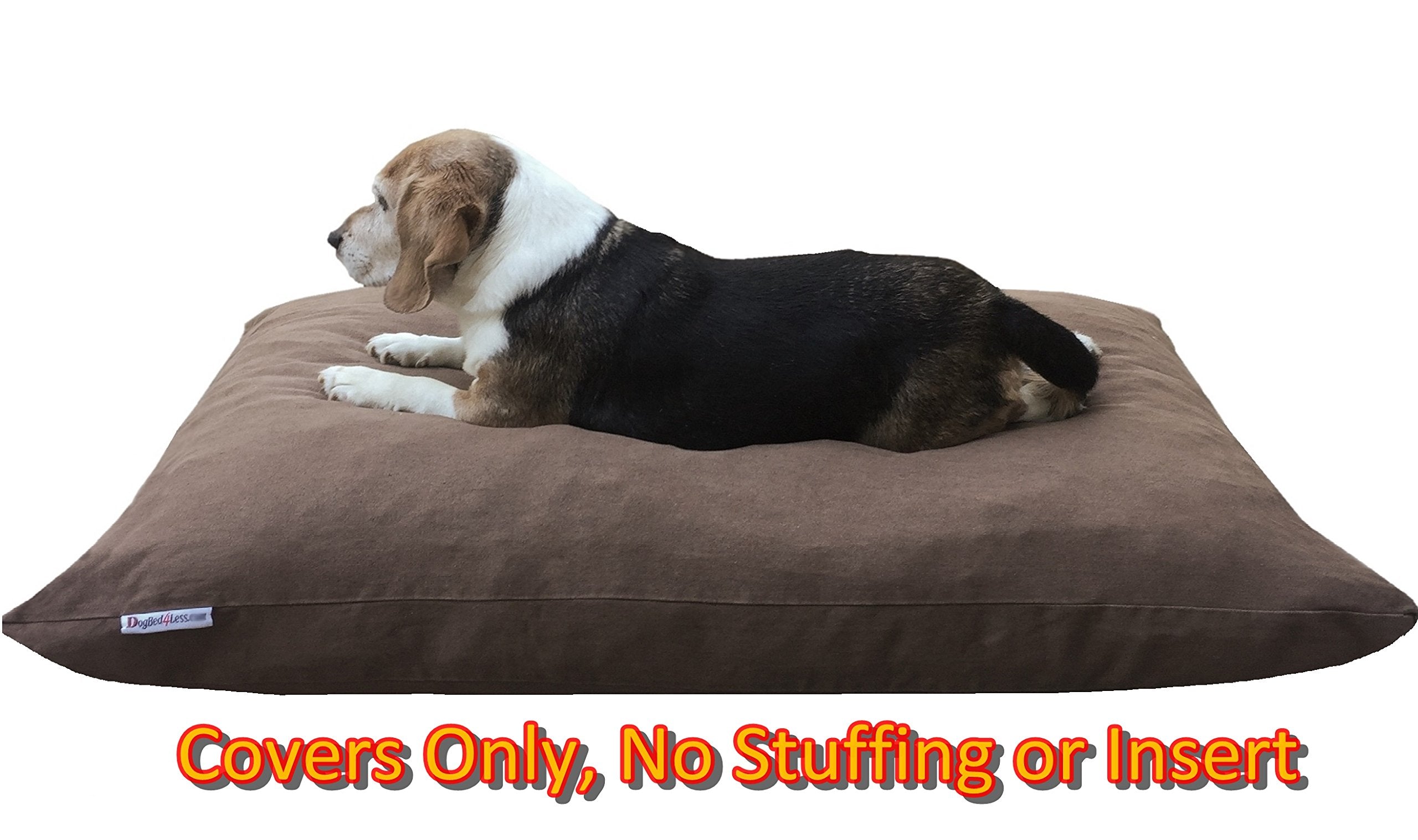 Dogbed4Less Do It Yourself Diy Pet Bed Pillow Duvet Denim Cover + Waterproof Internal Case For Dog/Cat At Large 36'X29' Brown Color - Covers Only