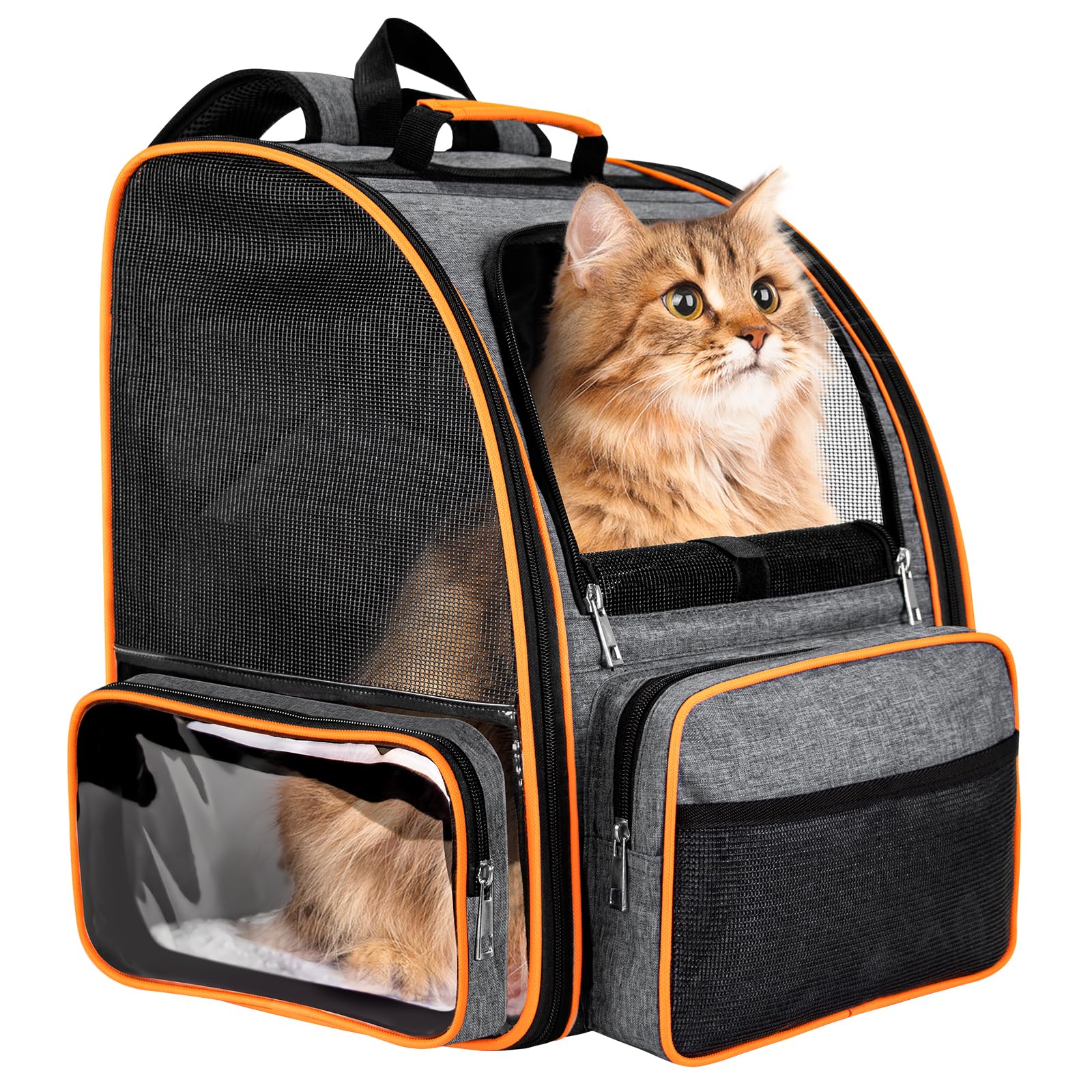 Discala Cat Backpack Carrier For Medium Small Dog Cat Up To 20Lbs, Pet Carrier Backpack, Ventilated Mesh Soft Sided Dog Backpack