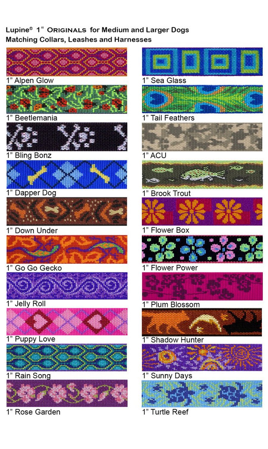 LupinePet Originals 1'' Rose Garden 20-32'' Adjustable Roman Dog Harness for Medium Dogs