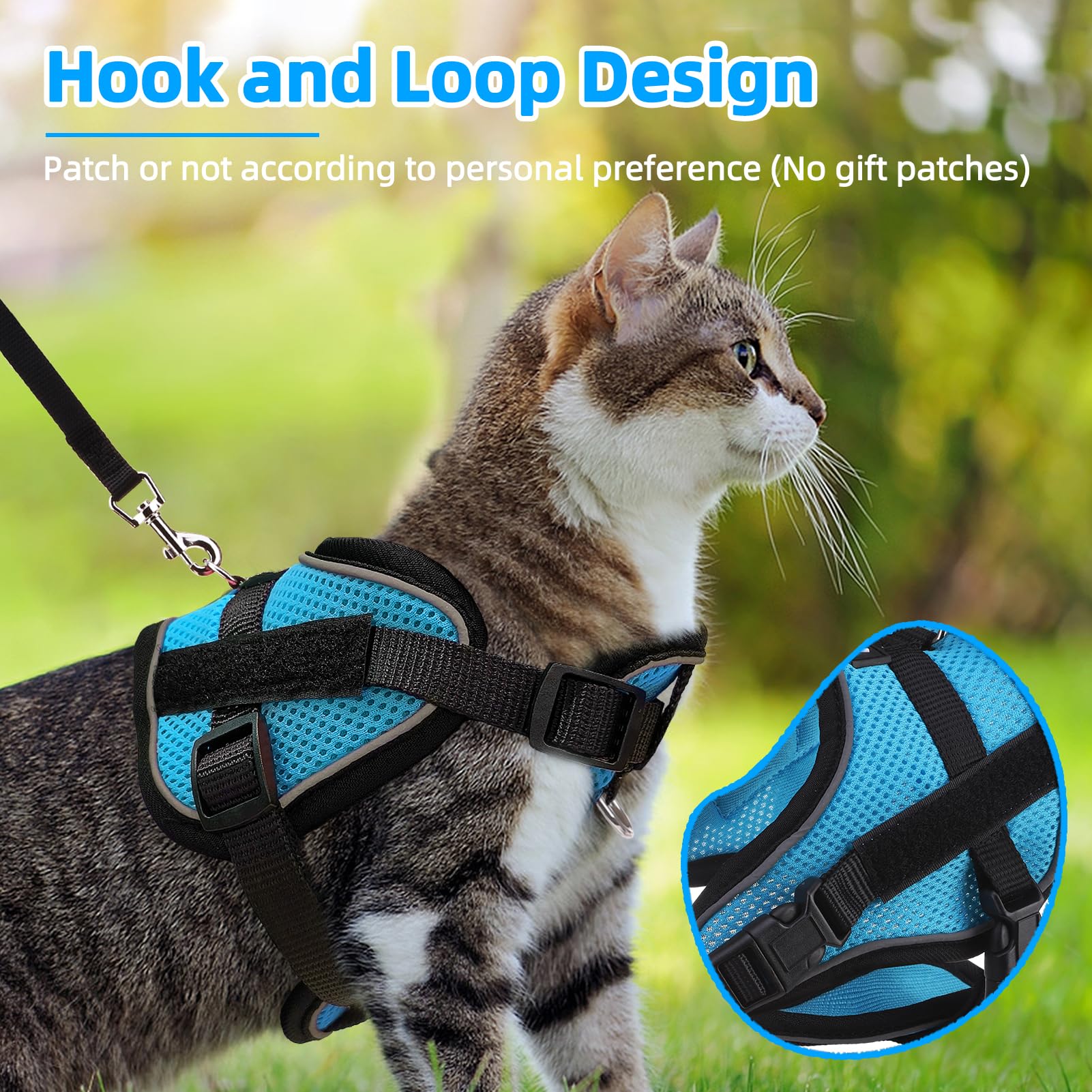 Pupteck Cat Harness And Leash Set Escape Proof, Adjustable Reflective Kitten Jacket Easy Control, Pet Vest Harness For Cats Smal