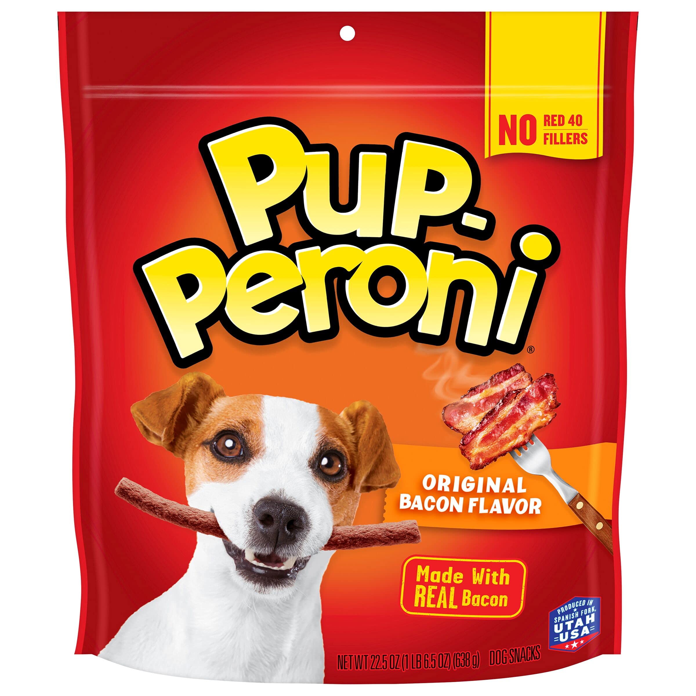 Pup-Peroni Original Bacon Flavor Dog Snacks, 22.5 Ounce Bag (Pack of 4)