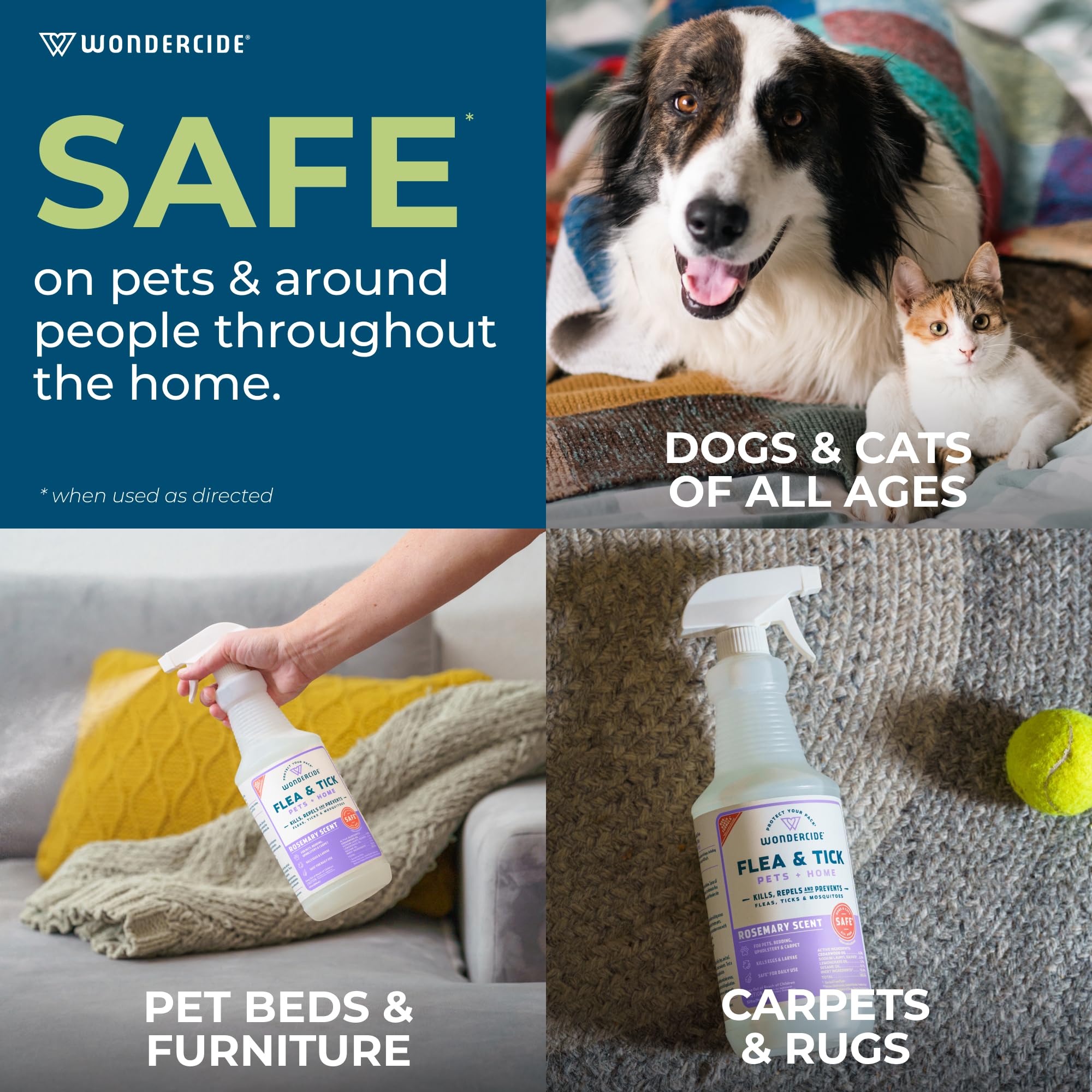 Wondercide - Flea, Tick & Mosquito Spray for Dogs, Cats, and Home - Killer, Control, Prevention, Treatment - with Natural Essent