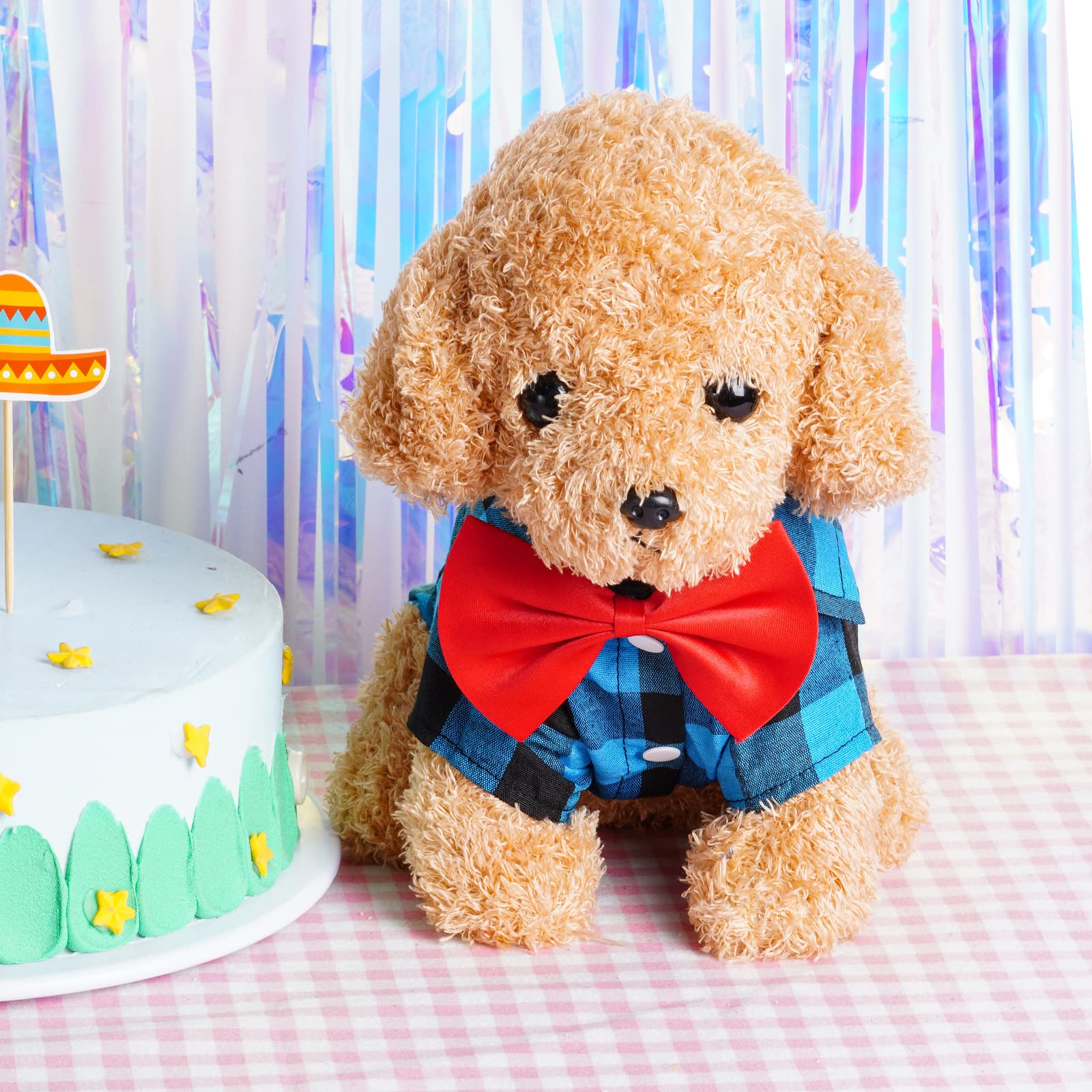 Tongcloud 3 Pack Plaid Puppy Cat Shirt - Cute Dog & Cat Shirts For Extra Large Dogs & Cats - Birthday Party & Holiday Photo