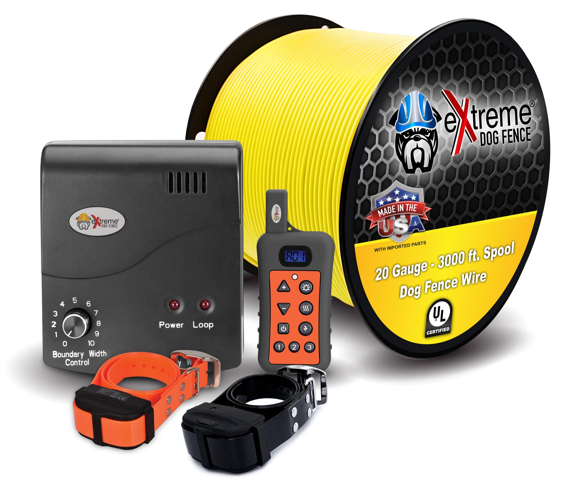 Electric Dog Fence + Remote Trainer - 2 Dog / 500' Of 20 Gauge Underground Dog Fence Wire (Up To 1/3 Acre) - Dual Solution To Co