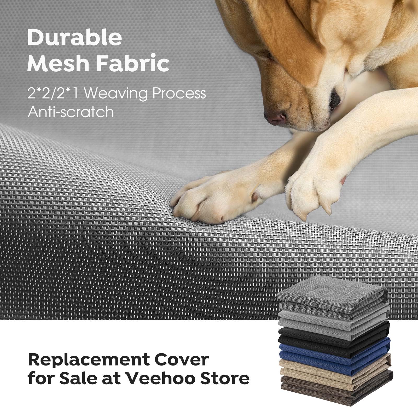 Veehoo Cooling Elevated Dog Bed, Portable Raised Pet Cot With Washable & Breathable Mesh, No-Slip Feet Durable Dog Cots Bed For