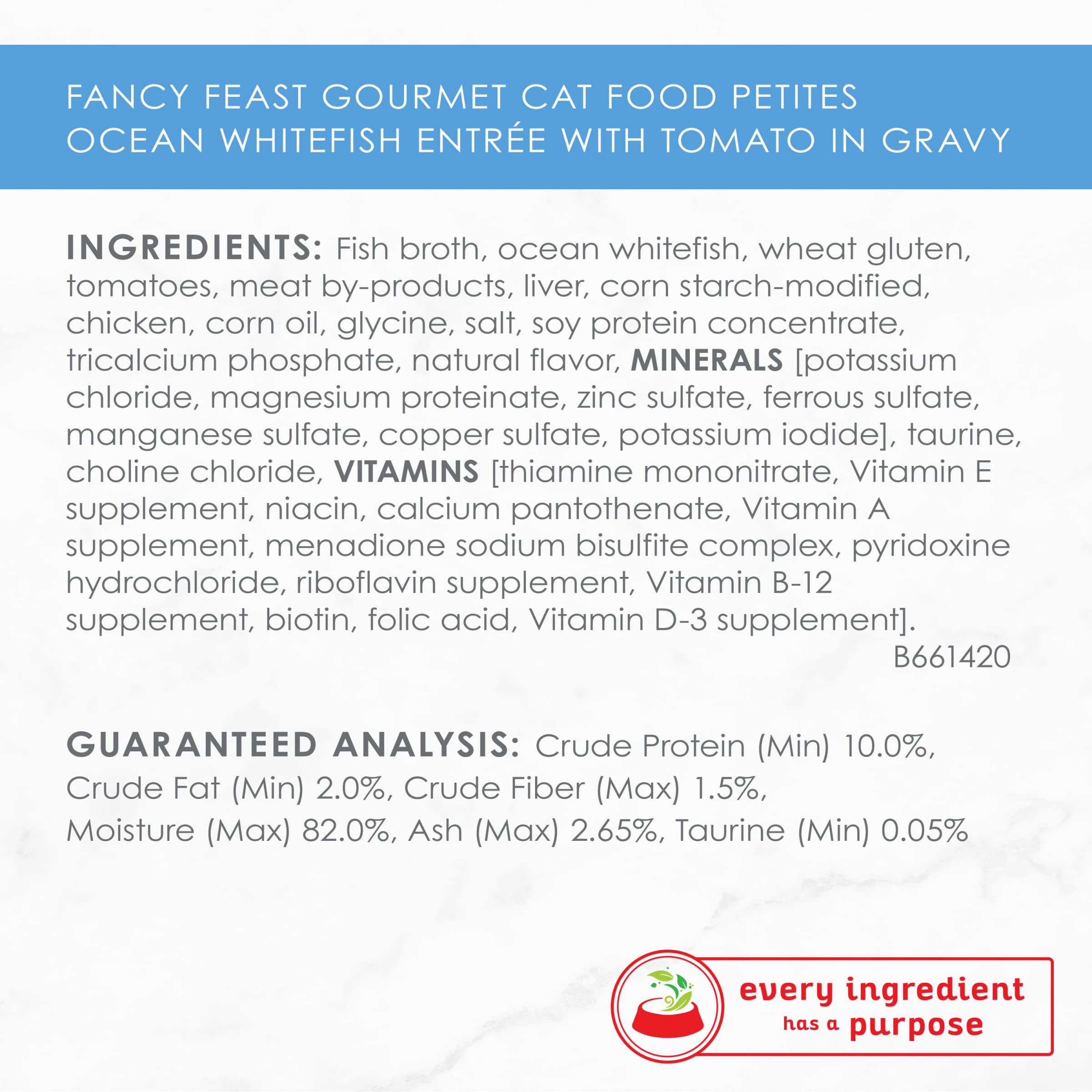 Purina Fancy Feast Gourmet Gravy Wet Cat Food, Petites Ocean Whitefish With Tomato Entree - (Pack of 12) 2.8 oz. Tubs