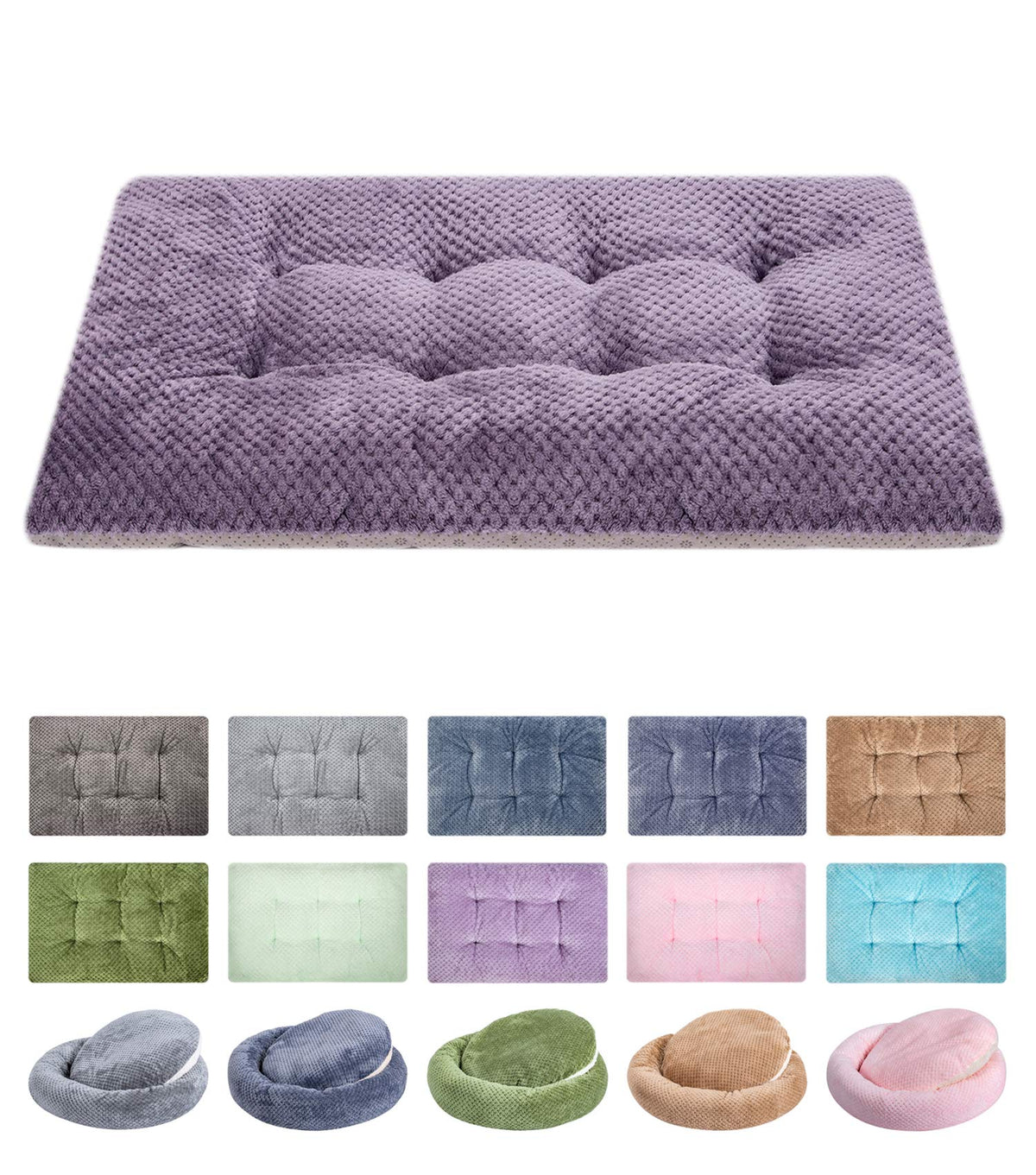 Wonder Miracle Fuzzy Deluxe Pet Beds, Super Plush Dog Or Cat Beds Ideal For Dog Crates, Machine Wash & Dryer Friendly (23' X 35', L-Grape Purple)