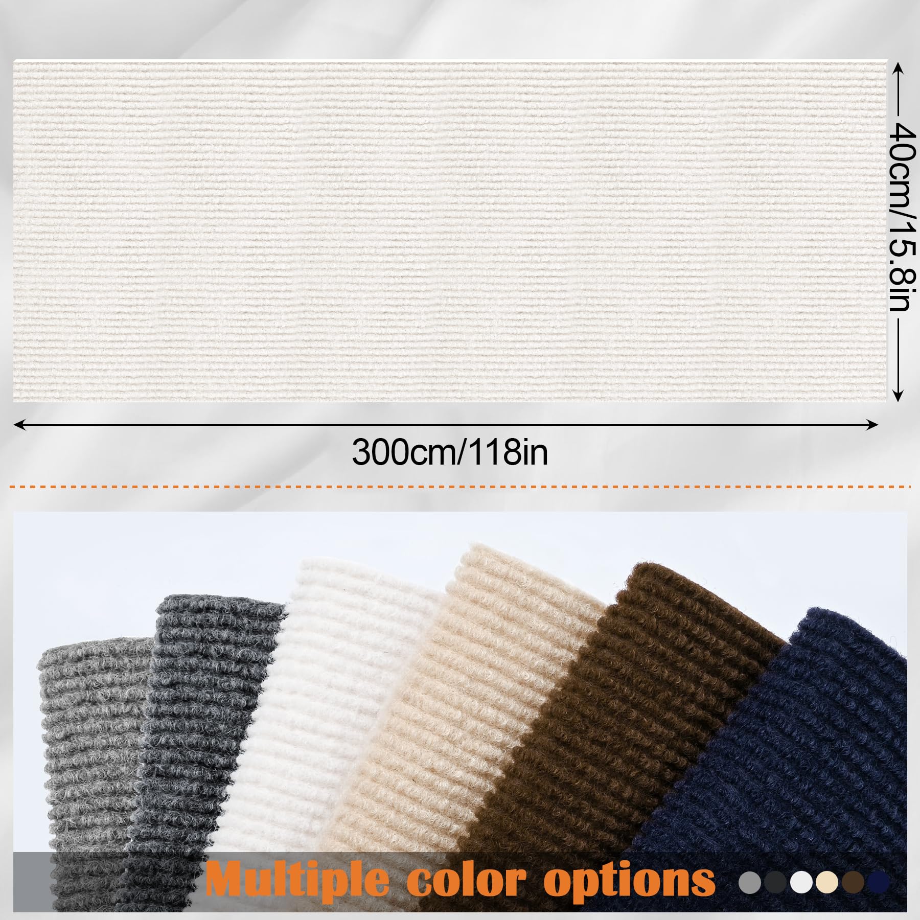 Inchoco Cat Scratch Furniture Protector - 118''X15.8'' Trimmable Self-Adhesive Cat Claws Scratch Pads, Diy Kitten Climbing Couch