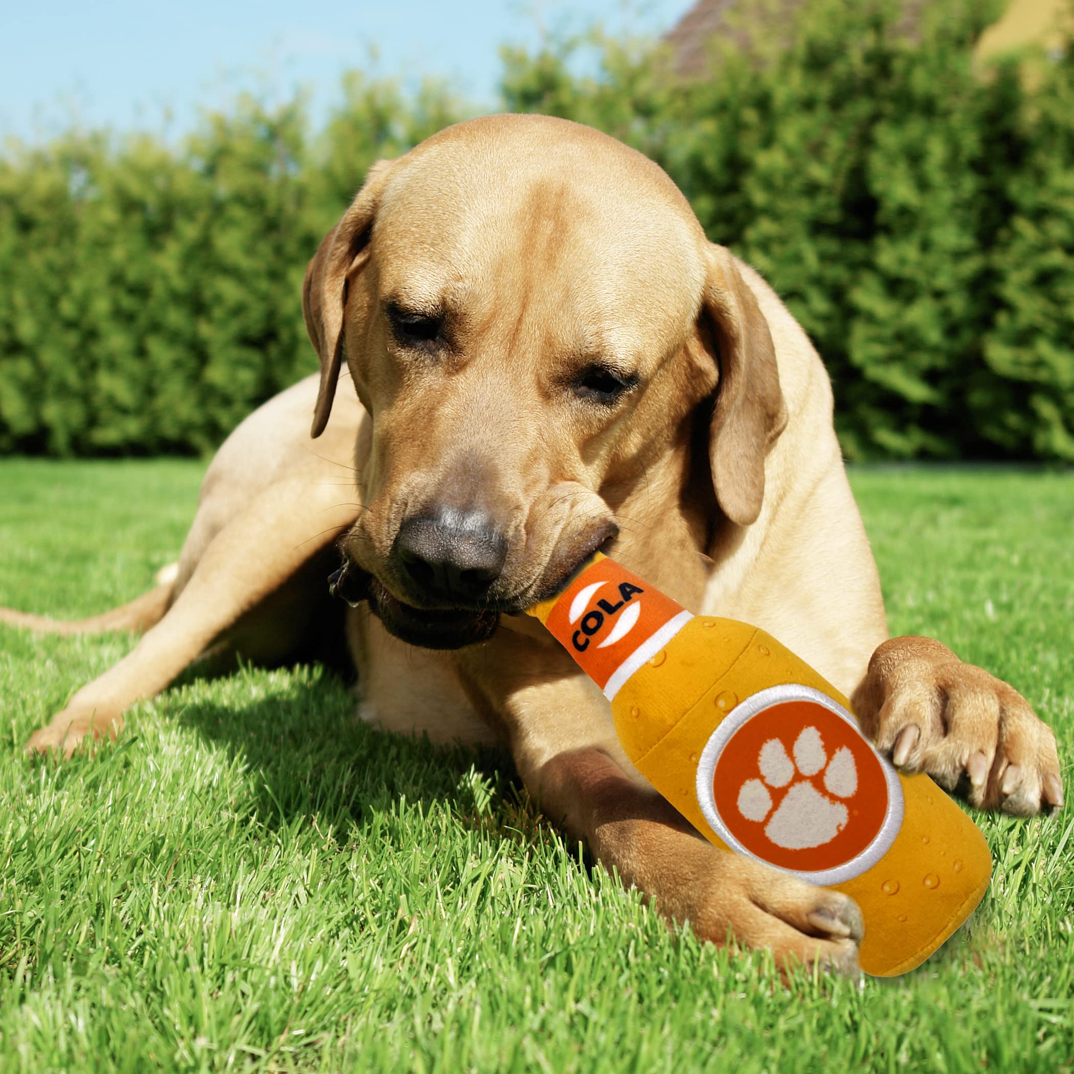 Pets First Ncaa Clemson Tigers Beer Bottle Plush Dog & Cat Squeak Toy- Cutest Stadium Soda Bottle Snack Plush Toy For Dogs & Cat