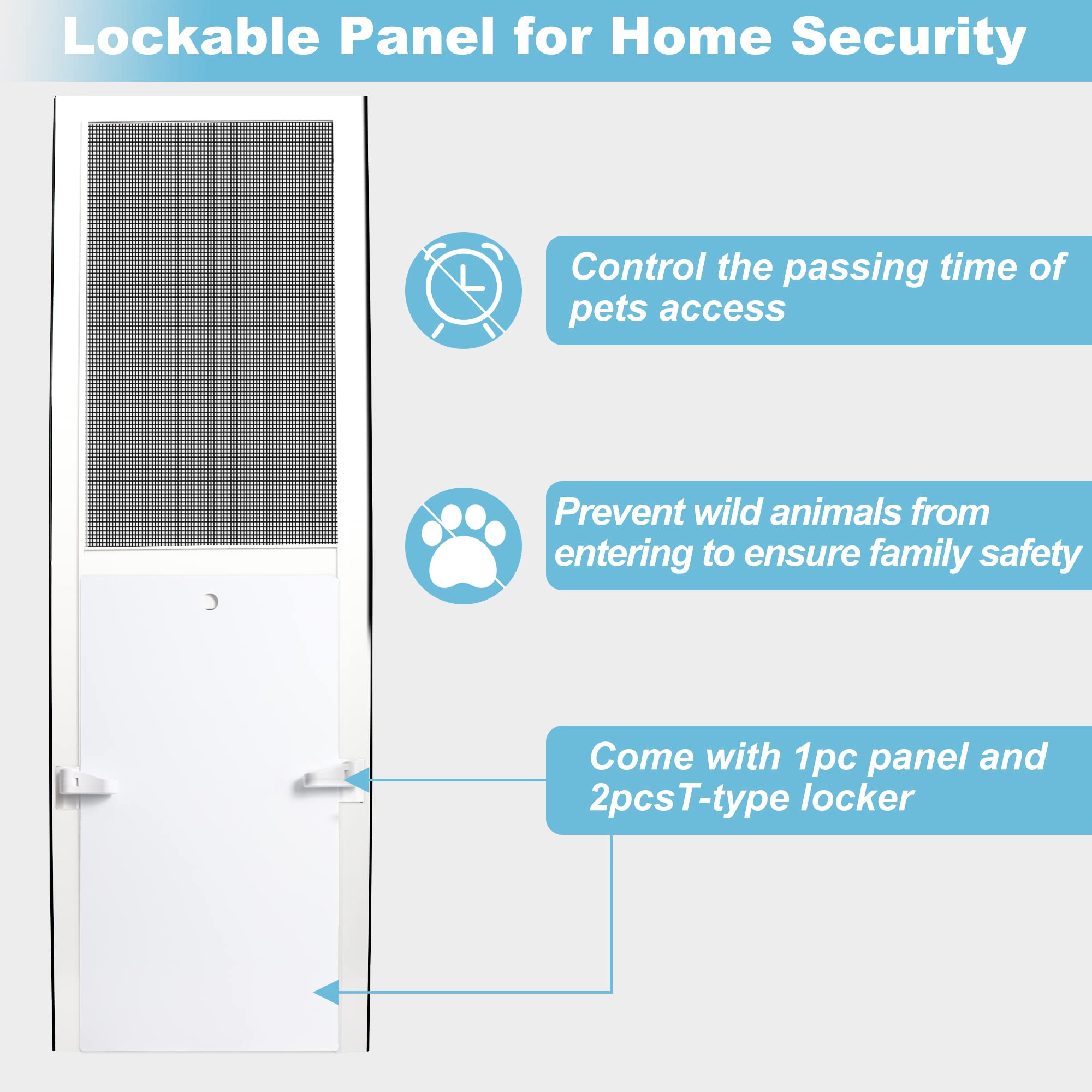 Haniml Large Dog Door For Sliding Glass Doors Doggie Door Insert For Screen Patio Pets Door With Lockable Panel Magnetic Closure