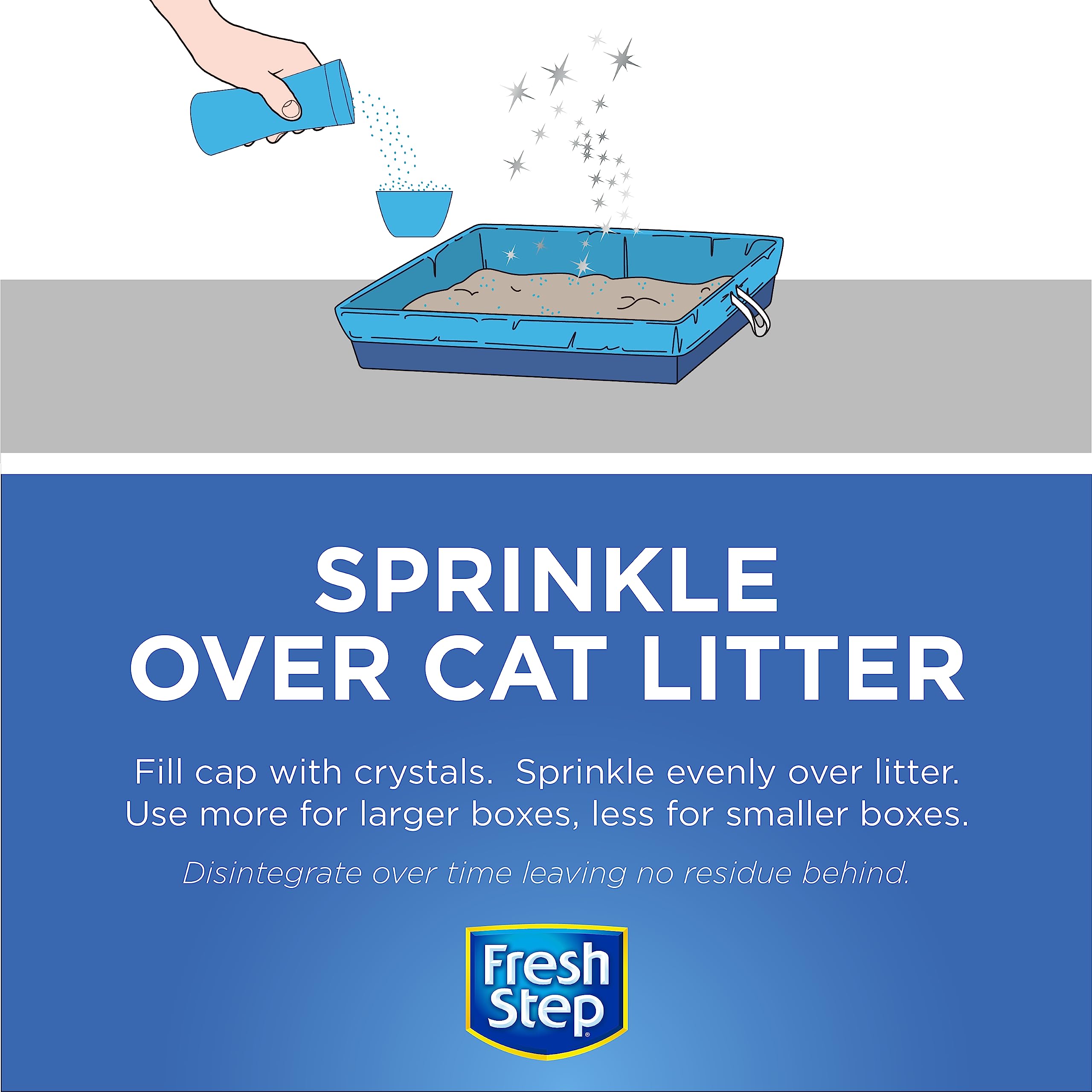 Fresh Step Cat Litter Crystals In Fresh Scent | Cat Litter Box Deodorizer | Combats Cat Odors And Neutralizes Smells To Keep Your Home Clean, 15 Ounces - 12 Pack