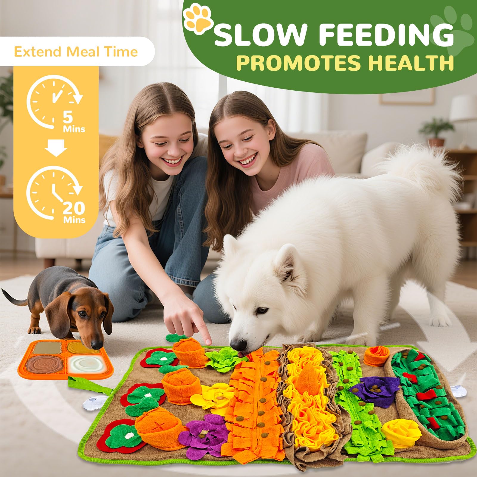 UETZLTB Snuffle Mat for Dogs Large Breed and Lick Mat Set, Interactive Dog Enrichment Puzzle Toys for Puppy Small Medium Large D