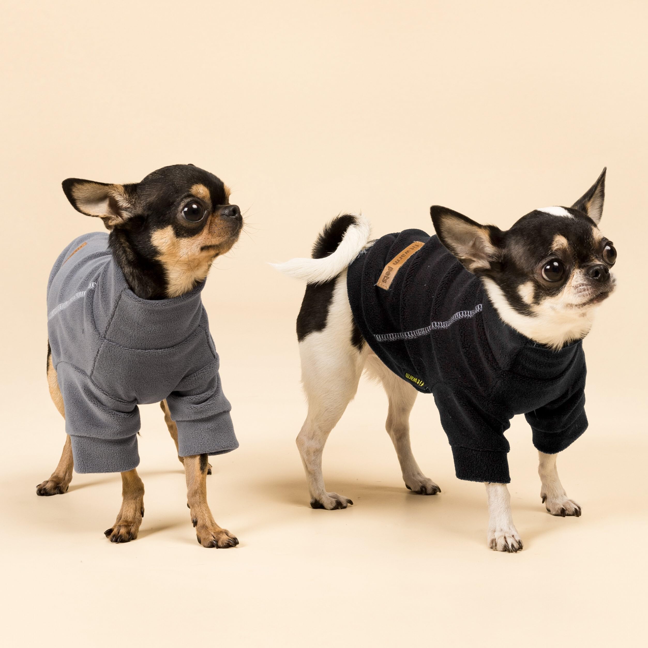 Fitwarm 3 Pack Classic Fleece Dog Sweater, Turtleneck Dog Sweatshirt, Dog Winter Clothes For Small Dogs Boy Girl, Pet Pullover Jumper, Cat Apparel, Black, Grey, White, Xl
