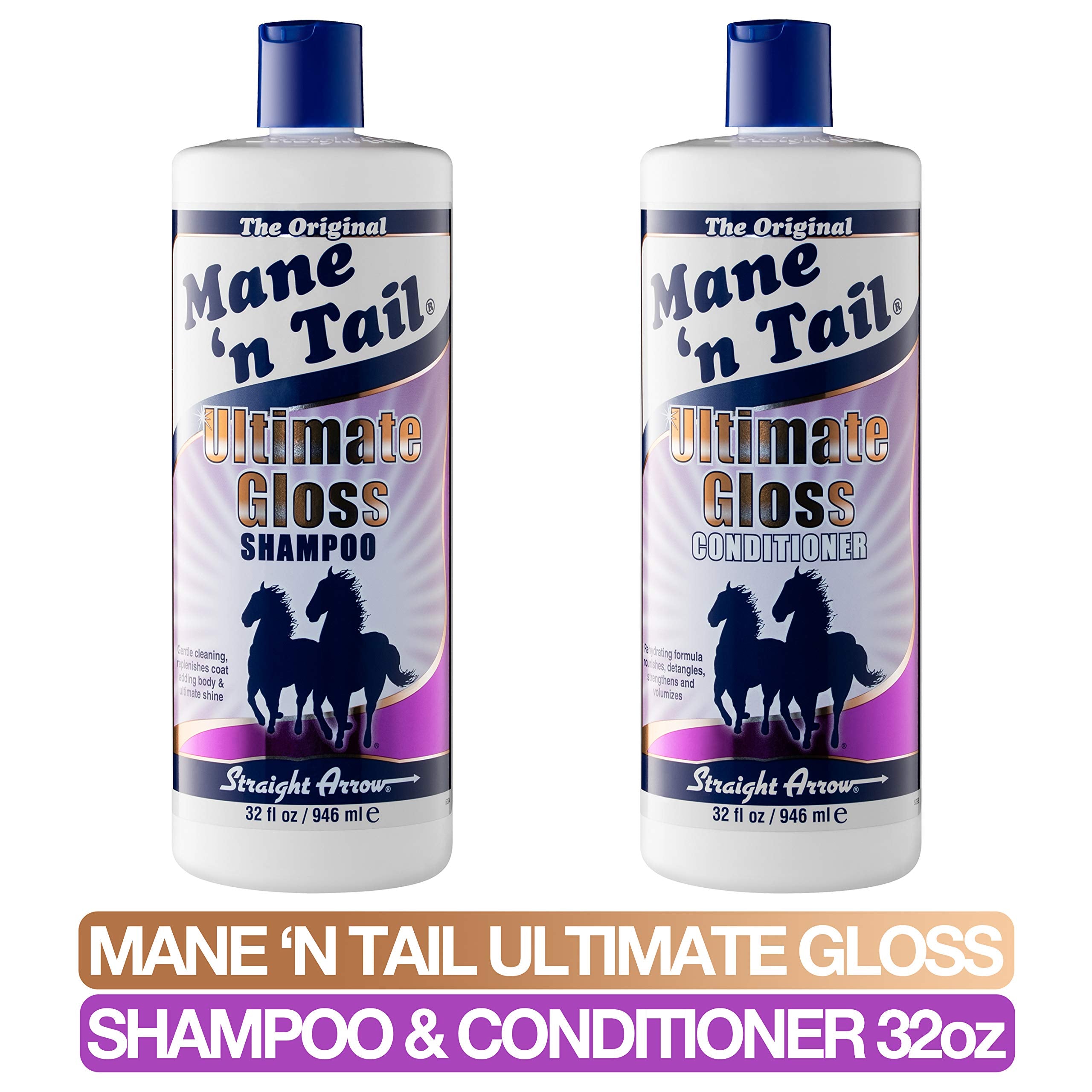 Mane 'N Tail Ultimate Gloss Combo Set (32 Oz) – Shampoo & Conditioner For Ultimate Shine, Volume, And Softness For Horses' Coat, Mane & Tail