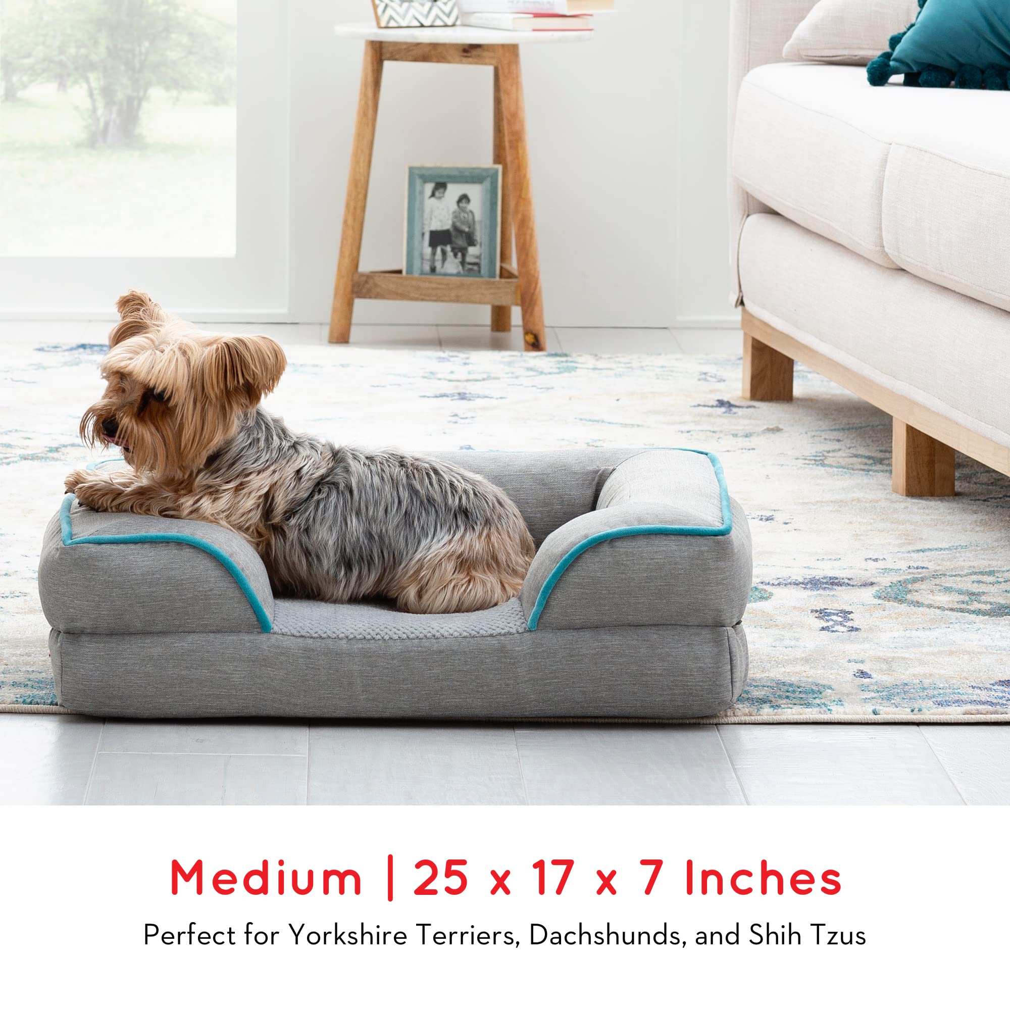 Brindle Orthopedic Dog Bed for Medium Dogs - Waterproof Dog Sofa Bed Medium, Supportive Memory Foam Pet Couch Bed with Removable