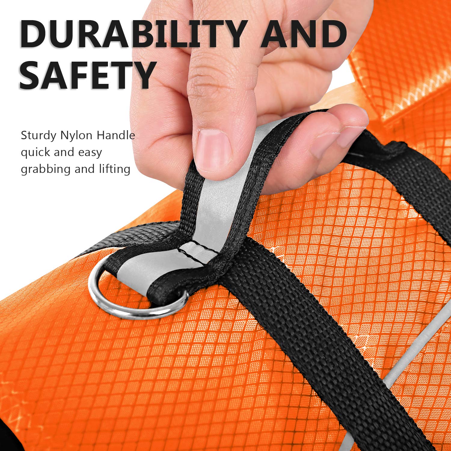 Queenmore Ripstop Dog Life Jacket Shark Life Vest For Dogs, Safety Lifesaver With High Buoyancy And Lift Handle For Small And Medium Breeds(Orange S)