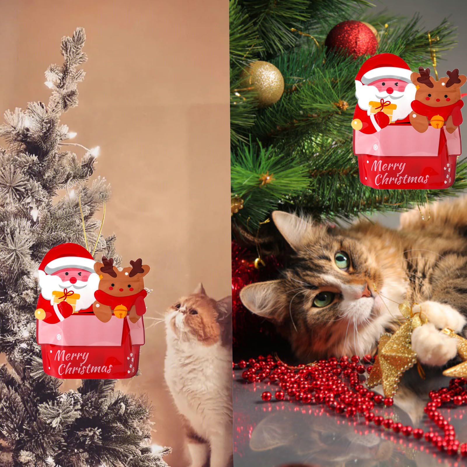 Kitchstar 25 Pack Christmas Cat Toy, Kitten Toy Bag Set Assorted With Cat Spring Toy, Cat Ball Toy, Crinkle Cat Toy, Mouse For C