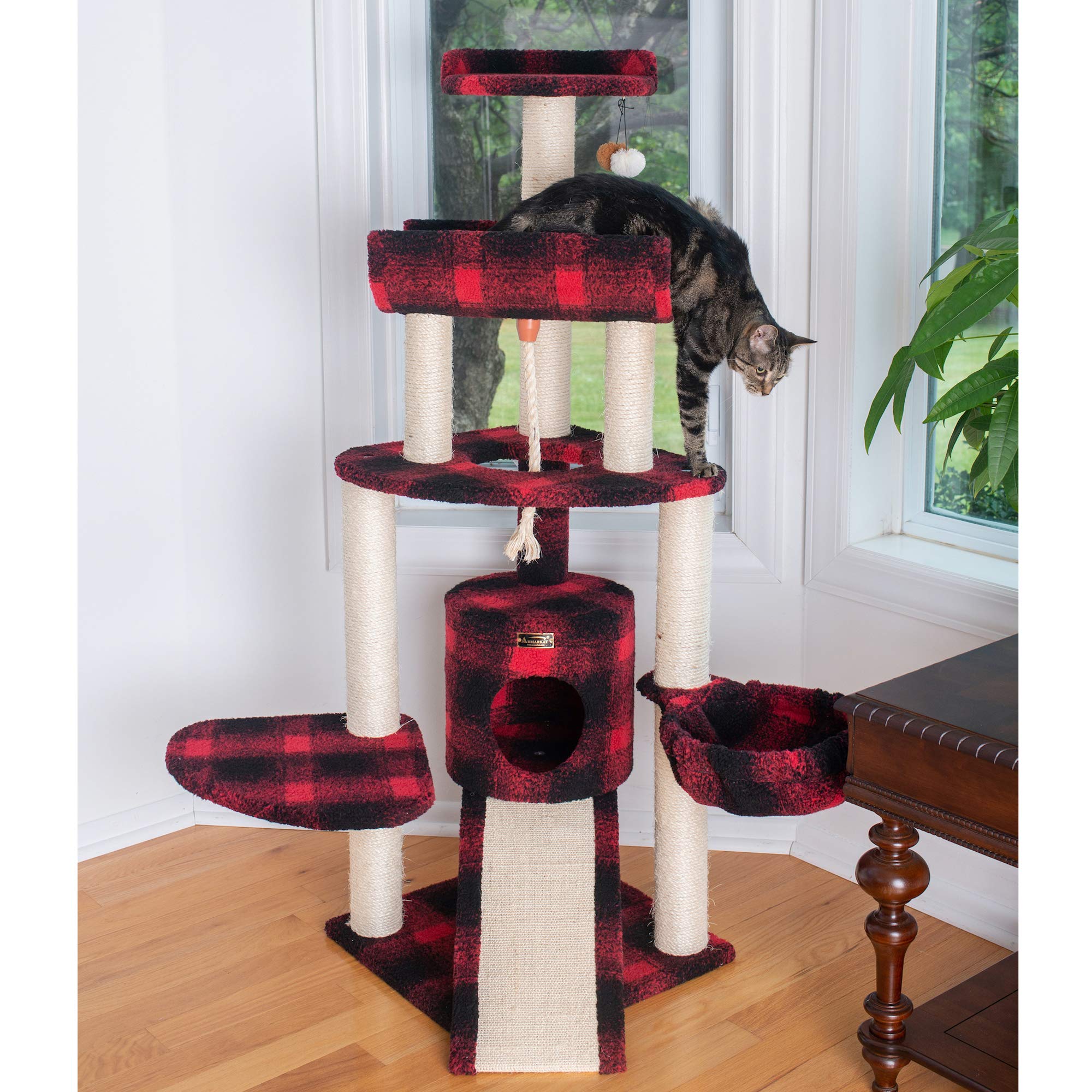 Armarkat B5806 Classic Cat Tree With Multiple Features, Jackson Galaxy Approved, Four Levels Real Wood Furniture