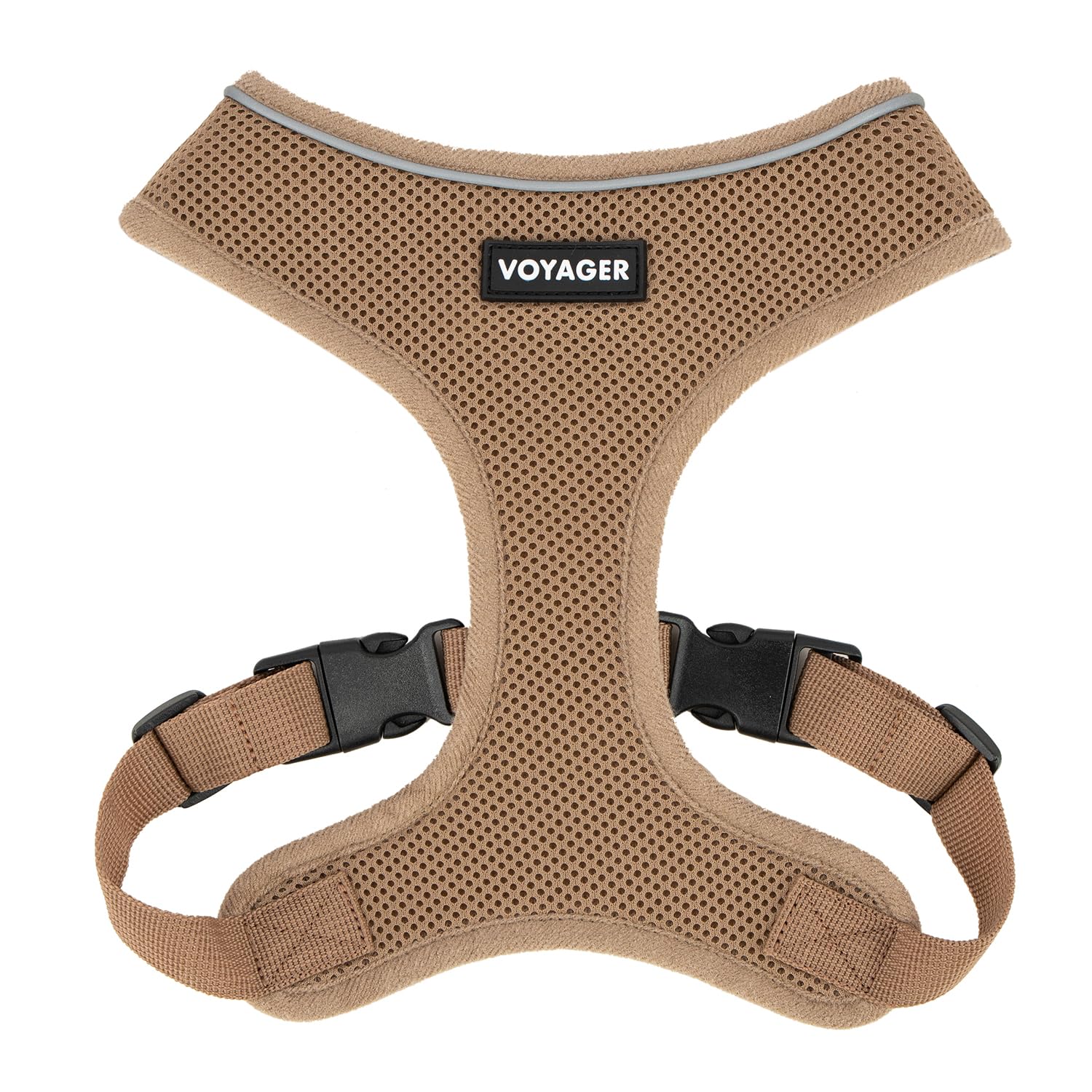 Voyager Aerolite No Pull Mesh Dog Harness With Lightweight, Soft, Breathable, Reflective Stitching, And Adjustable Straps For Walking, Running, Training, Heavy Duty And Durable - Beige, M