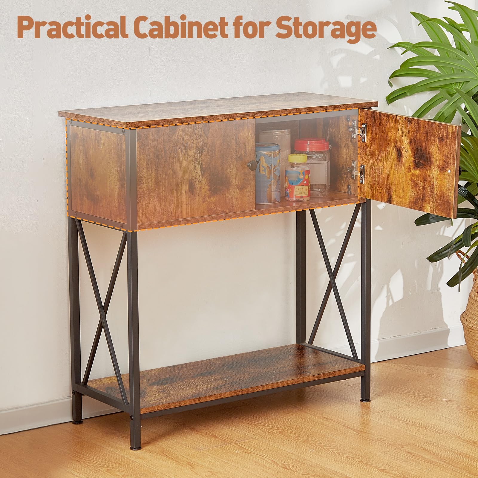 LAQUAL 20-29 Gallon Aquarium Stand with Cabinet, 20 Gallon Long Fish Tank Stand with 31L * 12W Tabletop, Double Heavy Metal