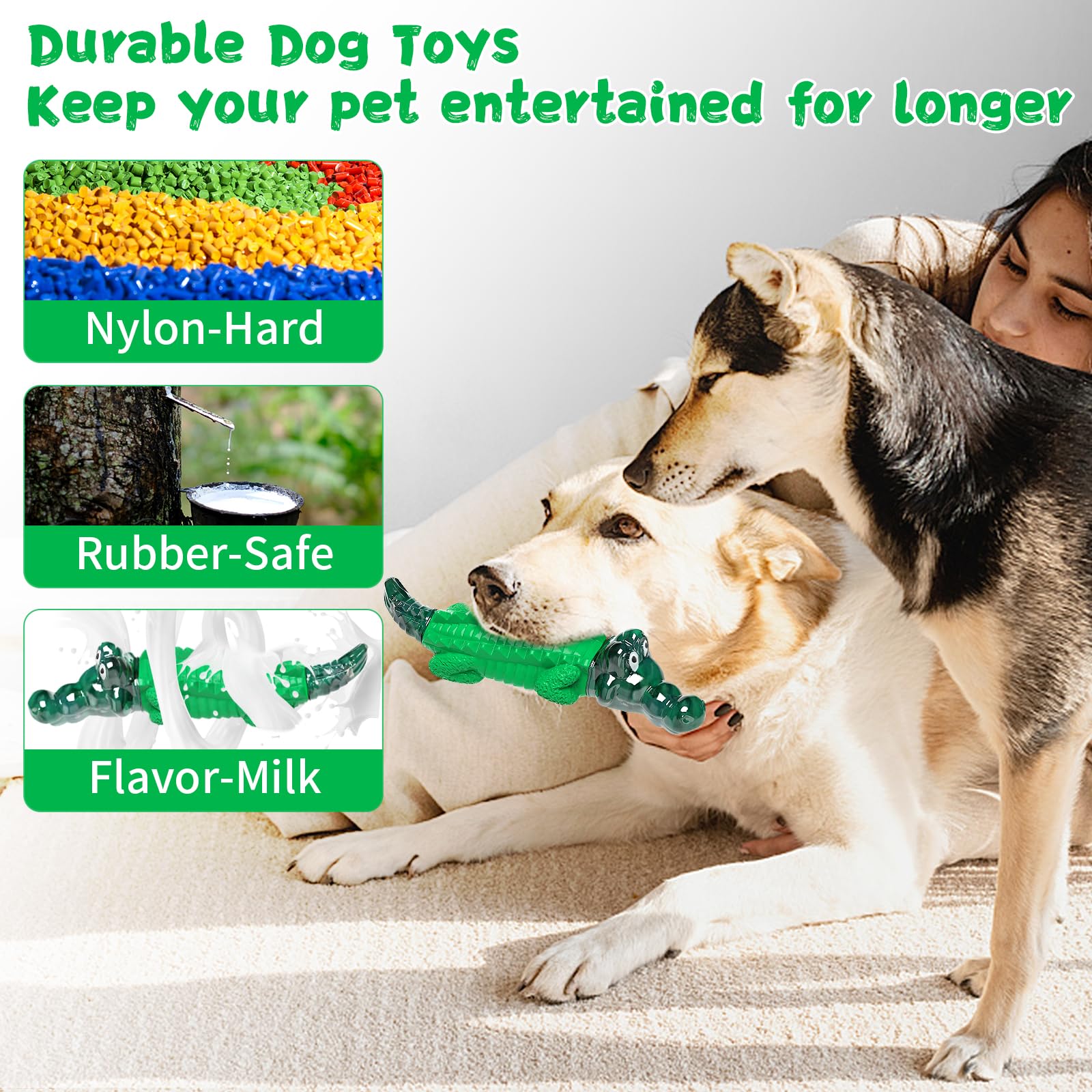 Fuufome Dog Chew Toys For Aggressive Chewers - Indestructible Dog Toy To Reduce Pet Anxiety And Boredom For Small, Medium, Large Breed