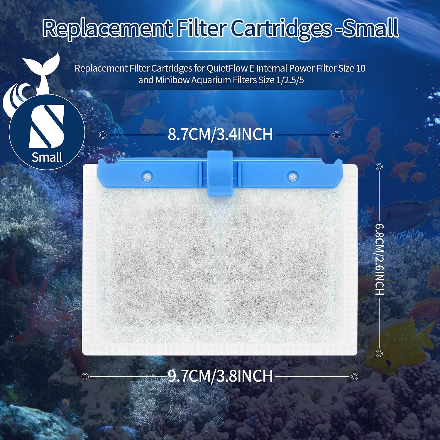 10 Pack Small Replacement Filters Cartridges For Aqueon Quietflow,Replacement Filter Cartridges For Aqueon Quietflow With More A