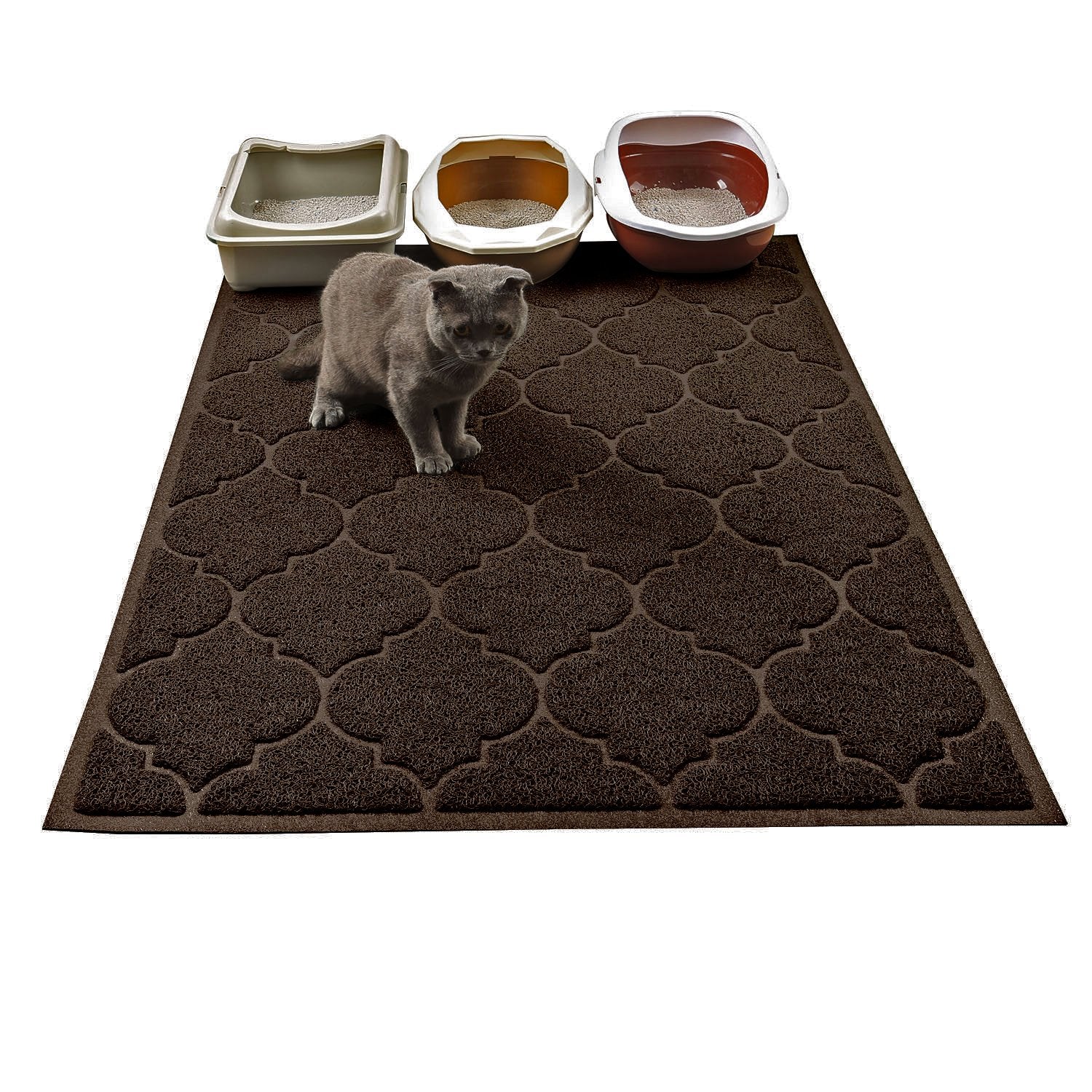 Cat Litter Mat, XL Super Size, Phthalate Free, Easy to Clean, 46x35 Inches, Durable, Soft on Paws, Large Litter Mat.
