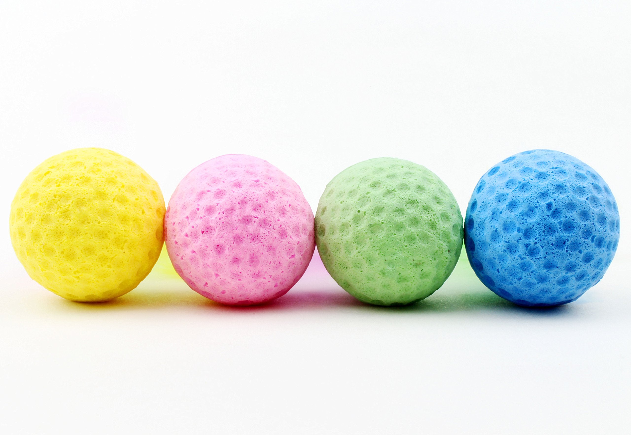 Nargos 1.5 Dia Colorful Golf Sponge Foam Balls Cats Toys With Feathers(4 Pack)