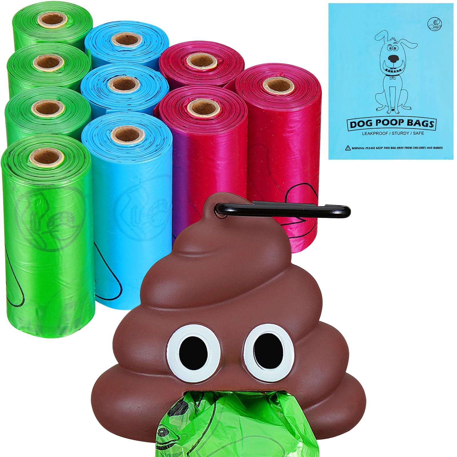 Letalong Dog Poop Bag With Holder, 150 Counts Biodegradable Scented Doggie Waste Bags With 1 Dispenser, Pet Poop Bags Rolls For 