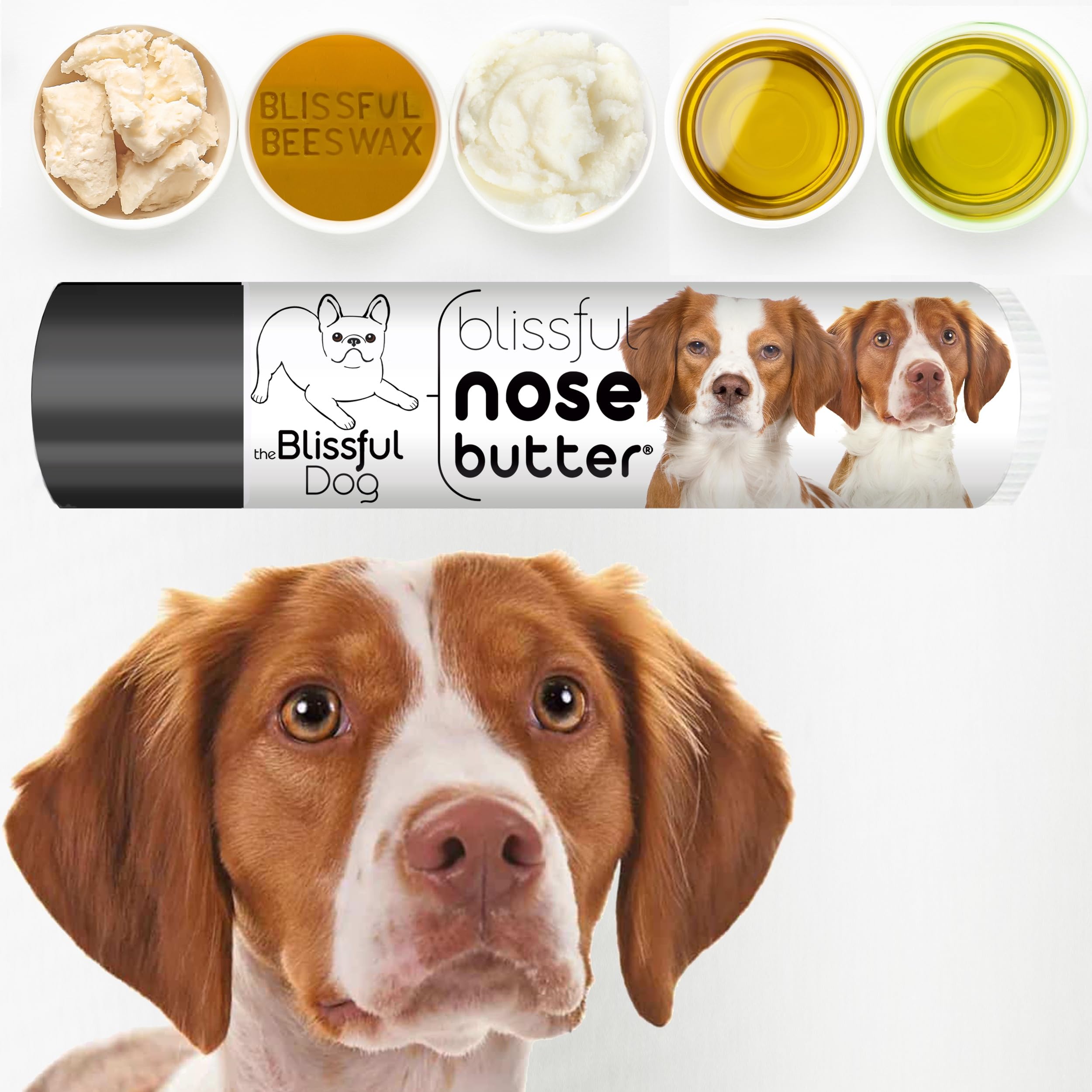 The Blissful Dog Brittany Spaniel Unscented Nose Butter, 0.15-Ounce