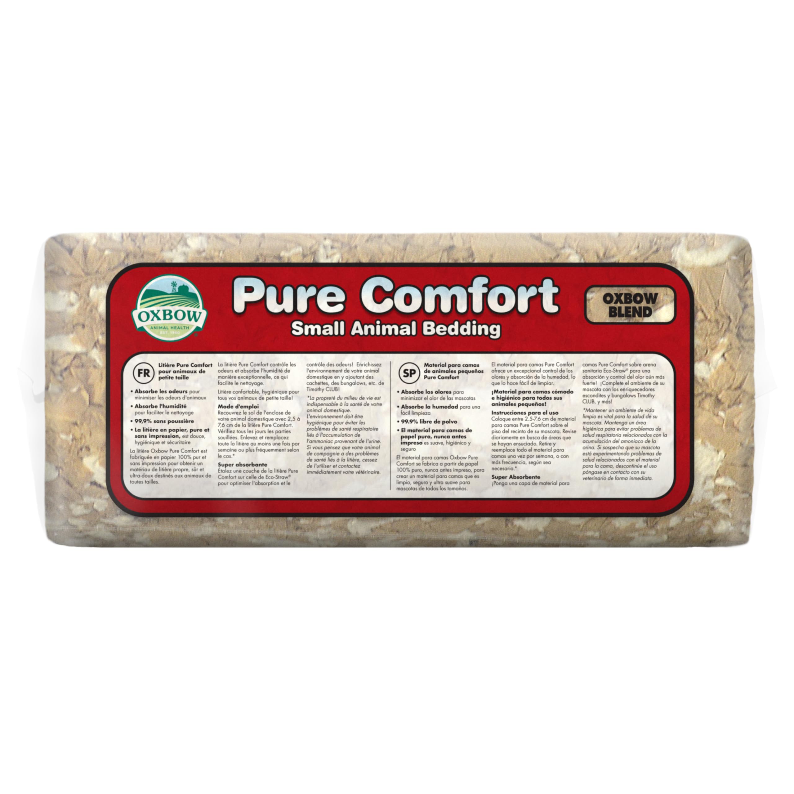 Oxbow Pure Comfort Small Animal Bedding - Odor & Moisture Absorbent, Dust-Free Bedding For Small Animals, Blend, 72 Liter Bag