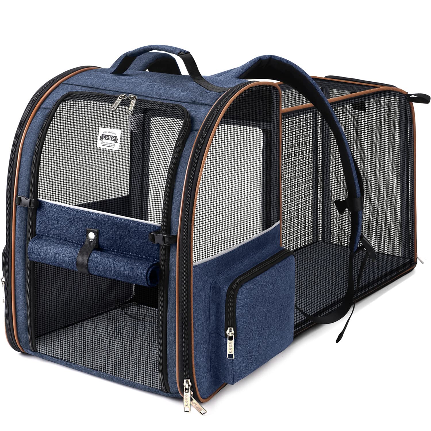 Lekebobor Extra Large Cat Backpack Carrier Expandable Pet Carrier Backpack For Small Dogs Medium Cats Fit Up To 18 Lbs, Dog Back