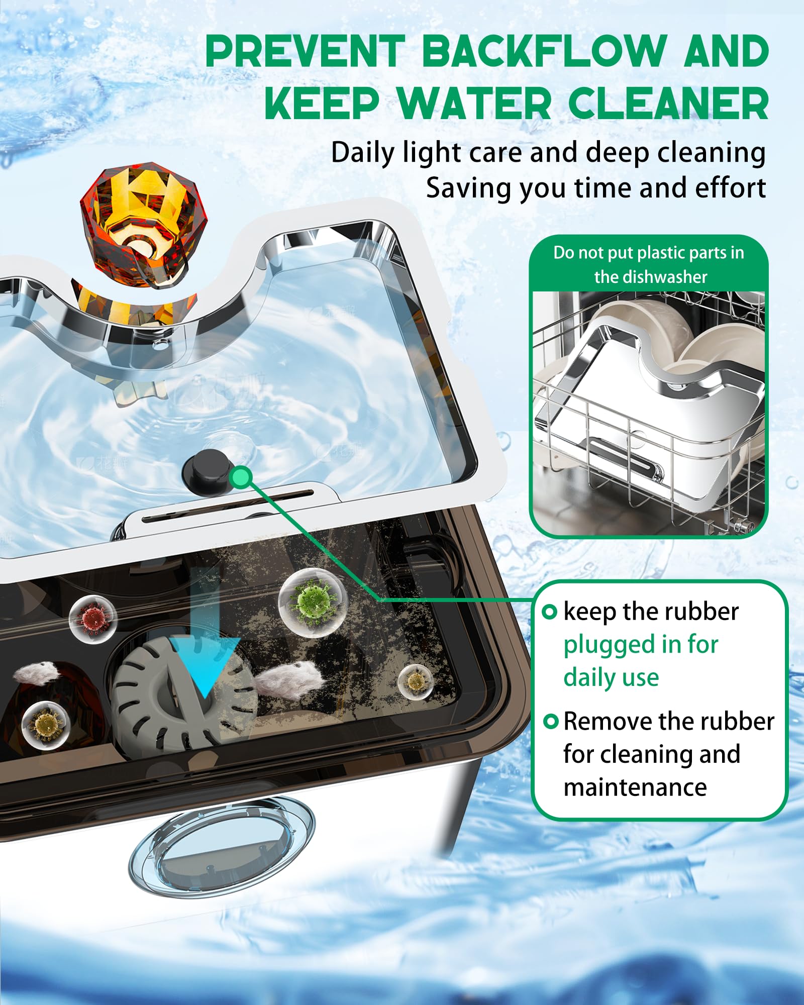 Stainless Steel Large Dog Water Fountain, 12L/ 3 Gallon Automatic Pet Drinking Fountain For Large Dogs Or Multiple Pets, With La