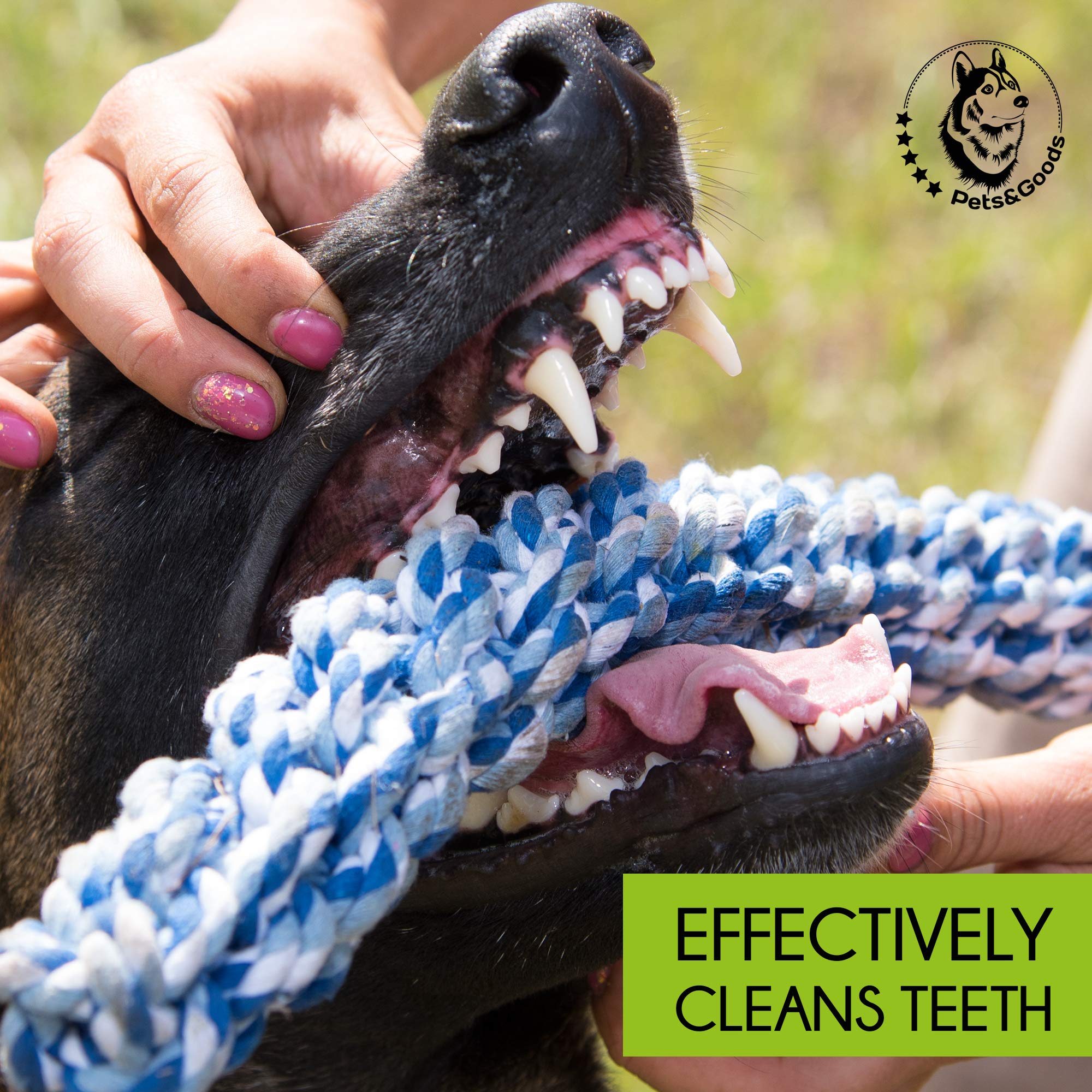 XL Dog Rope Toys for Aggressive Chewers - 4 Nearly Indestructible Chewing Ropes - Durable Heavy Duty Dog Toys - Large Dog Toys -