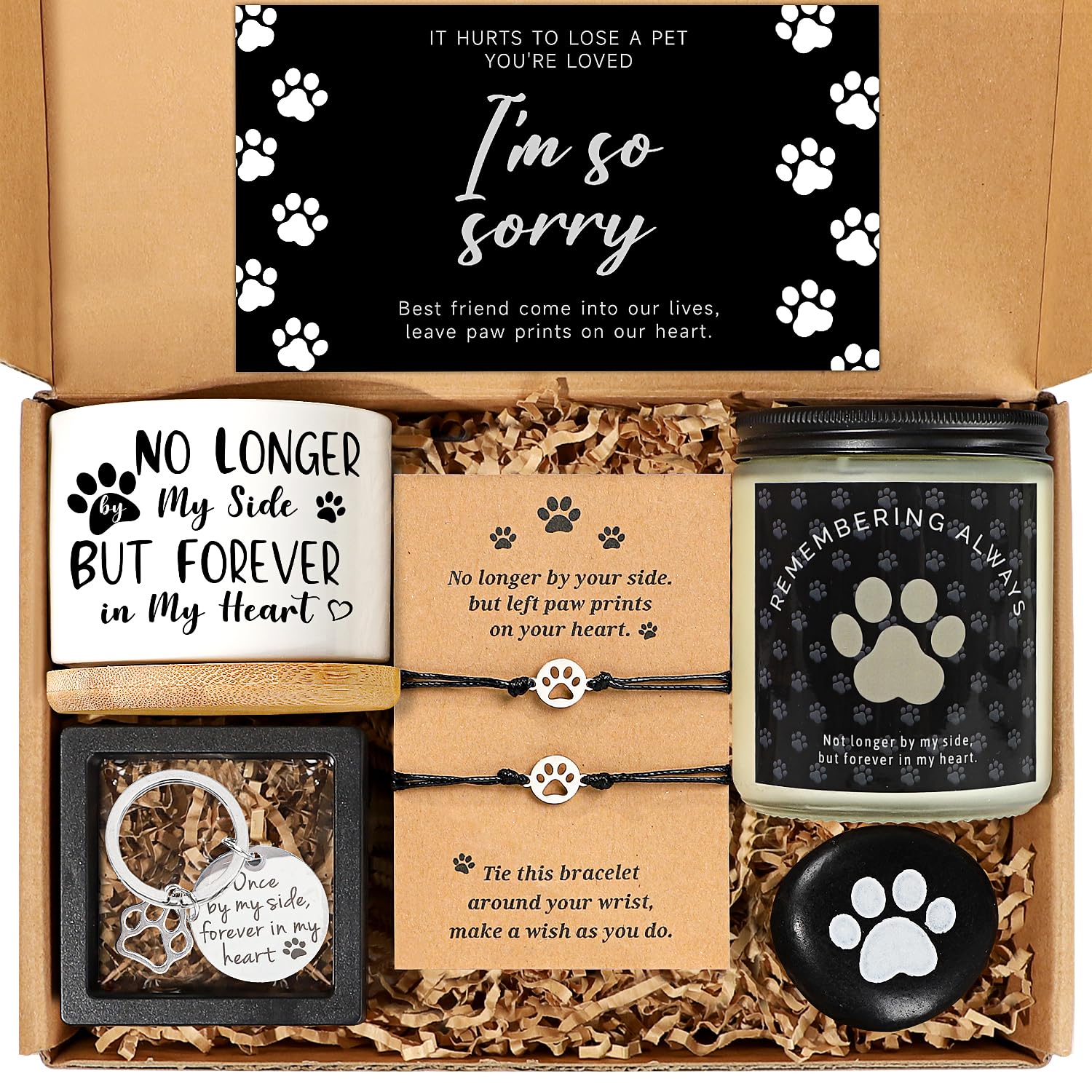 Iaovueby Dog Memorial Gifts For Loss Of Dog, Loss Of Dog Sympathy Gift Baskets, Dog Passing Away Bereavement Remembrance Gifts, 