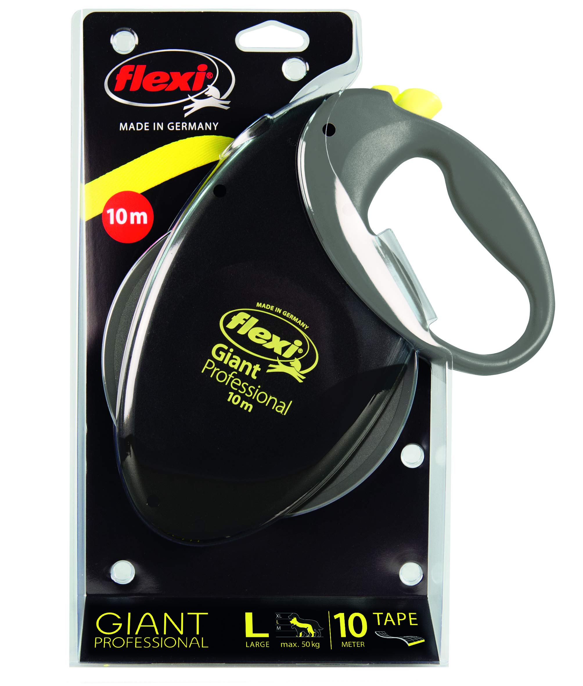 Flexi Giant Professional, Gurt, L: 10 M, Schwarz/Neon