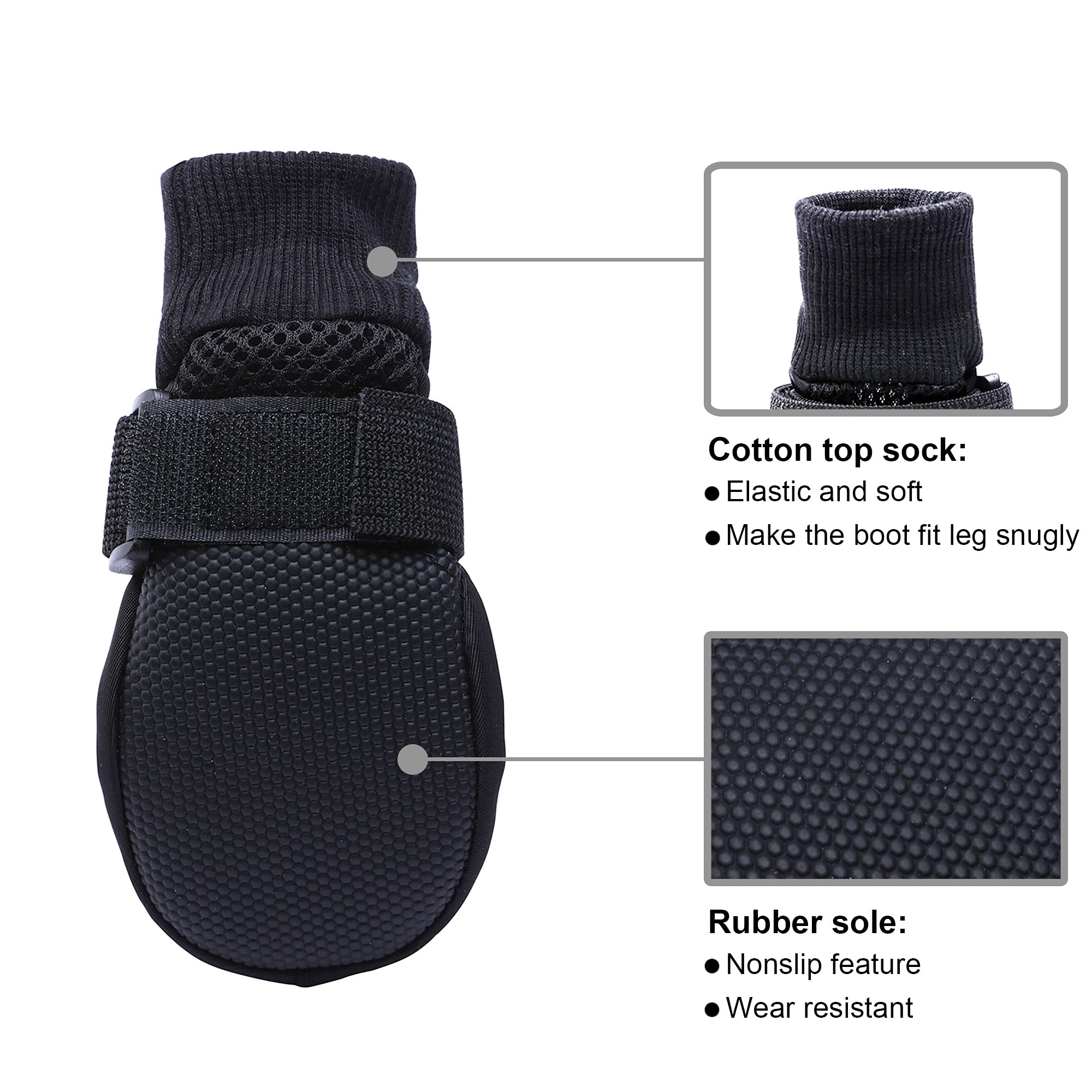 Hipaw Winter Summer Breathable Dog Boots Nonslip Sole Paw Protector For Hardwood Floor Snow Outdoor