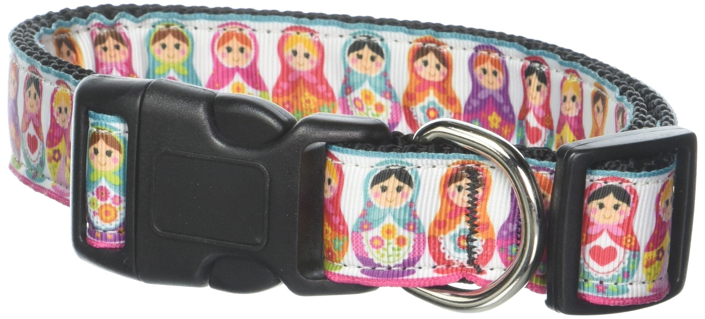 Pet Dog & Cat Nylon Collar or Leash, &quot;Pretty Nesting Dolls&quot; 1&quot; w x 4 ft. leash