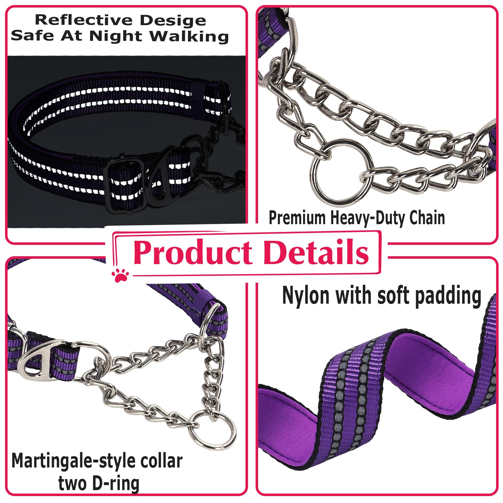Reflective Martingale Dog Collar