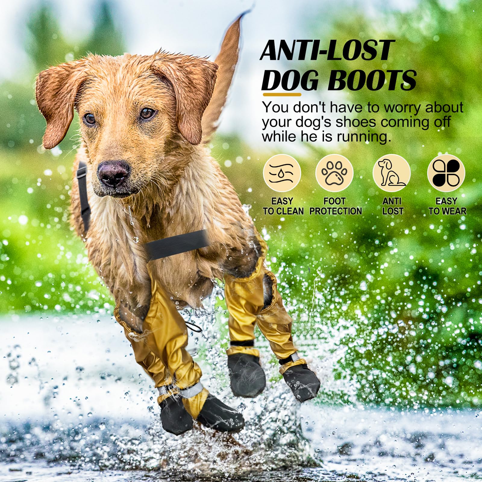 Outdoor Waterproof Dog Boots, Dog Paw Protector For Small Medium Dogs, Dog Shoes Nonslip For Snow Rain, Anti-Slip Dog Shoes With