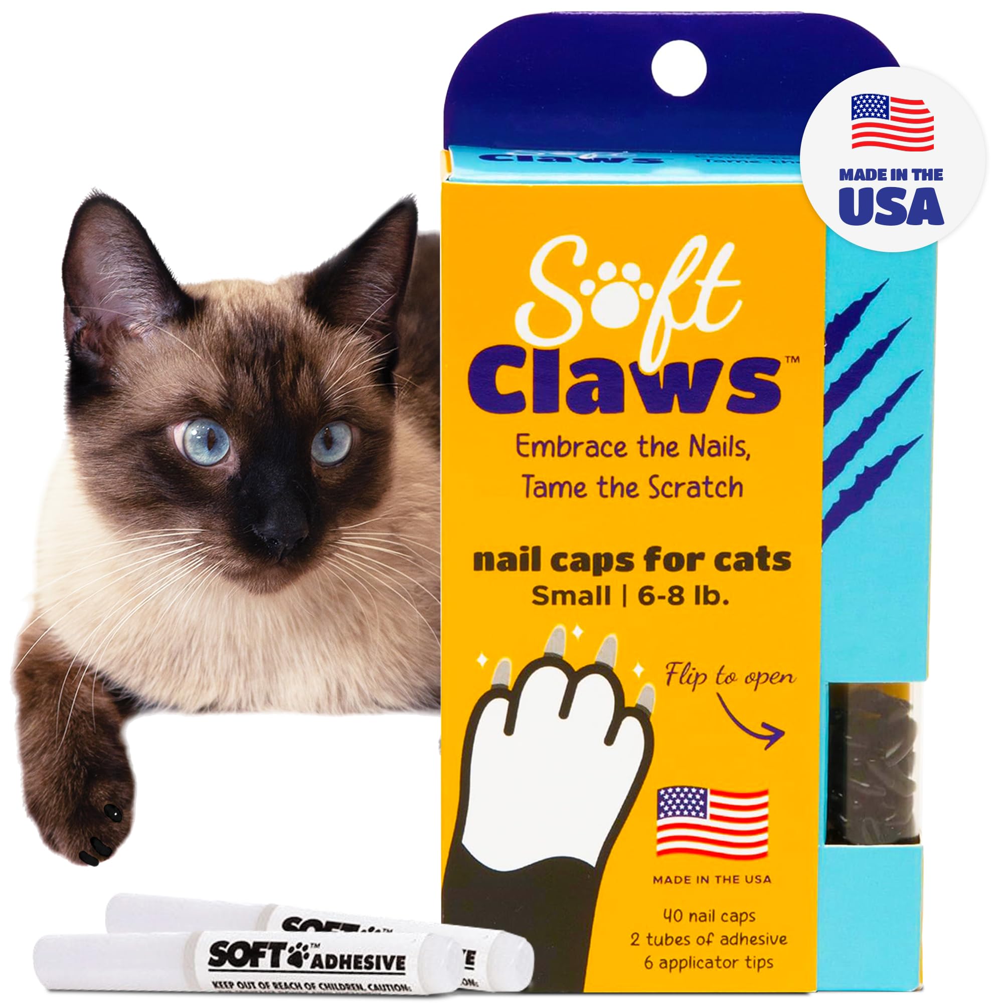 Soft Claws Safe Scratch-Free Solution For Cats - Cls (Cleat Lock System), Size: Small, Color: Black